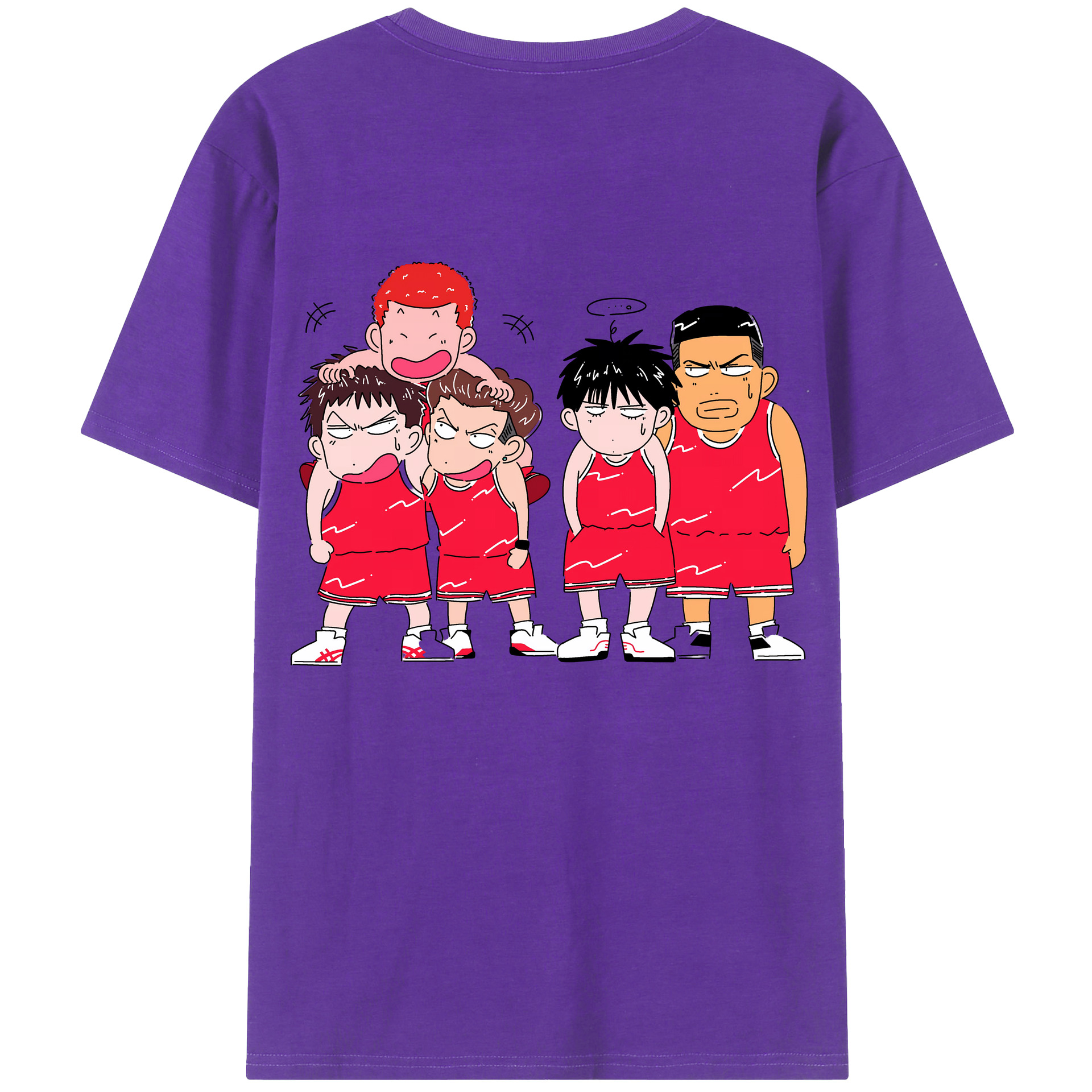 （画像用） SLAM DUNK／スラムダンク 綿100％ メンズ半袖Tシャツ（バックプリント） 通気性