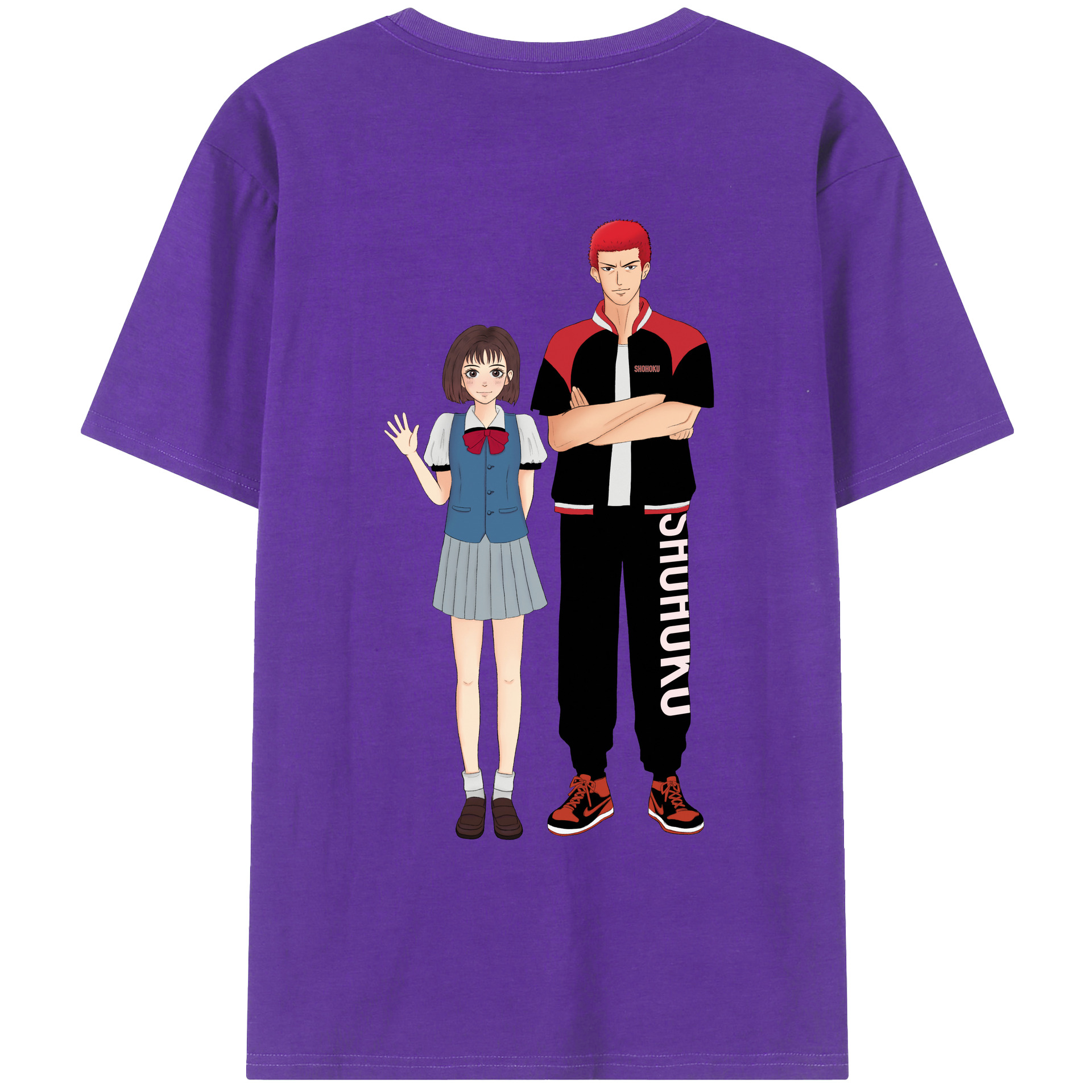 （画像用） SLAM DUNK／スラムダンク 綿100％ メンズ半袖Tシャツ（バックプリント） 通気性
