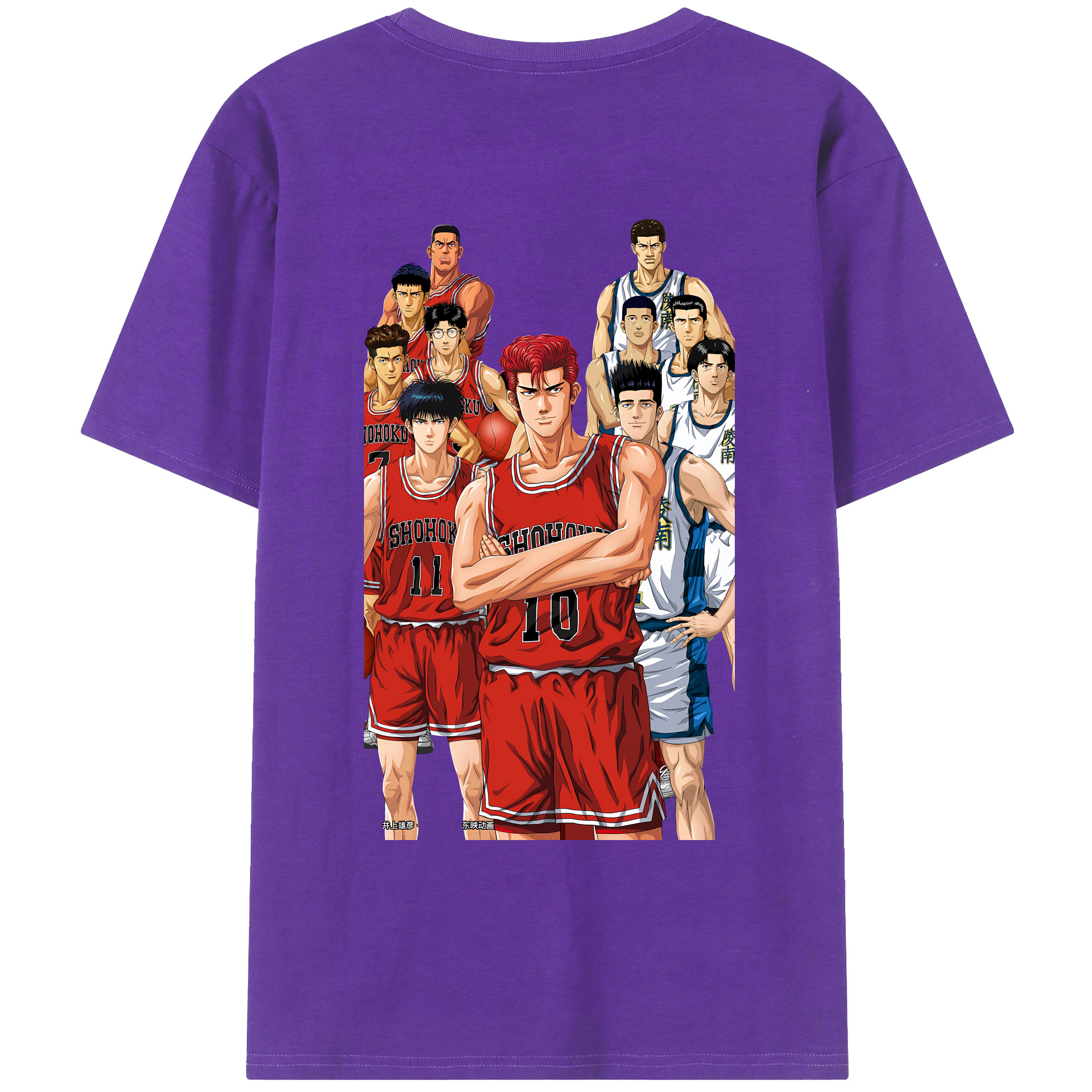 （画像用） SLAM DUNK／スラムダンク 綿100％ メンズ半袖Tシャツ（バックプリント） 通気性