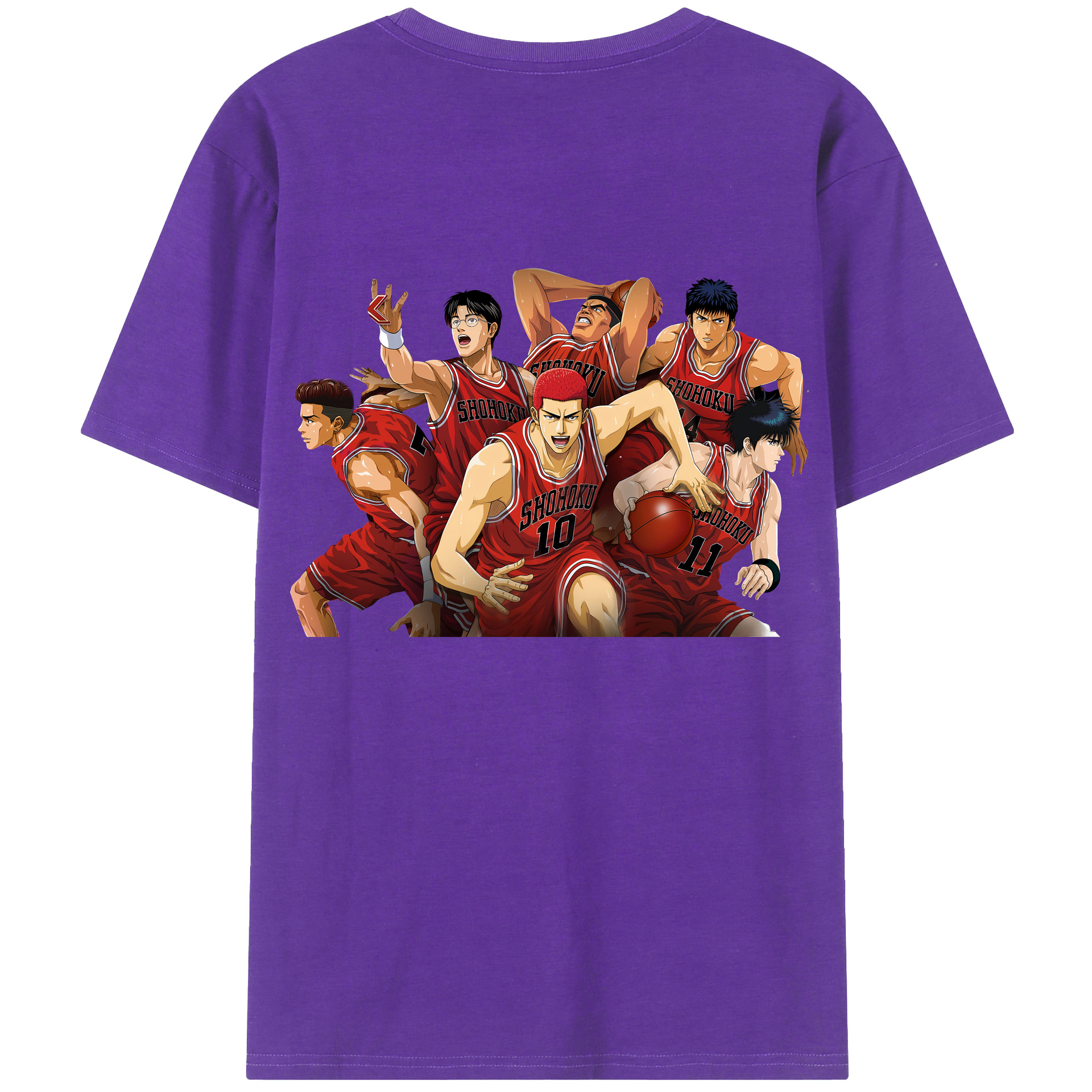（画像用） SLAM DUNK／スラムダンク 綿100％ メンズ半袖Tシャツ（バックプリント） 通気性