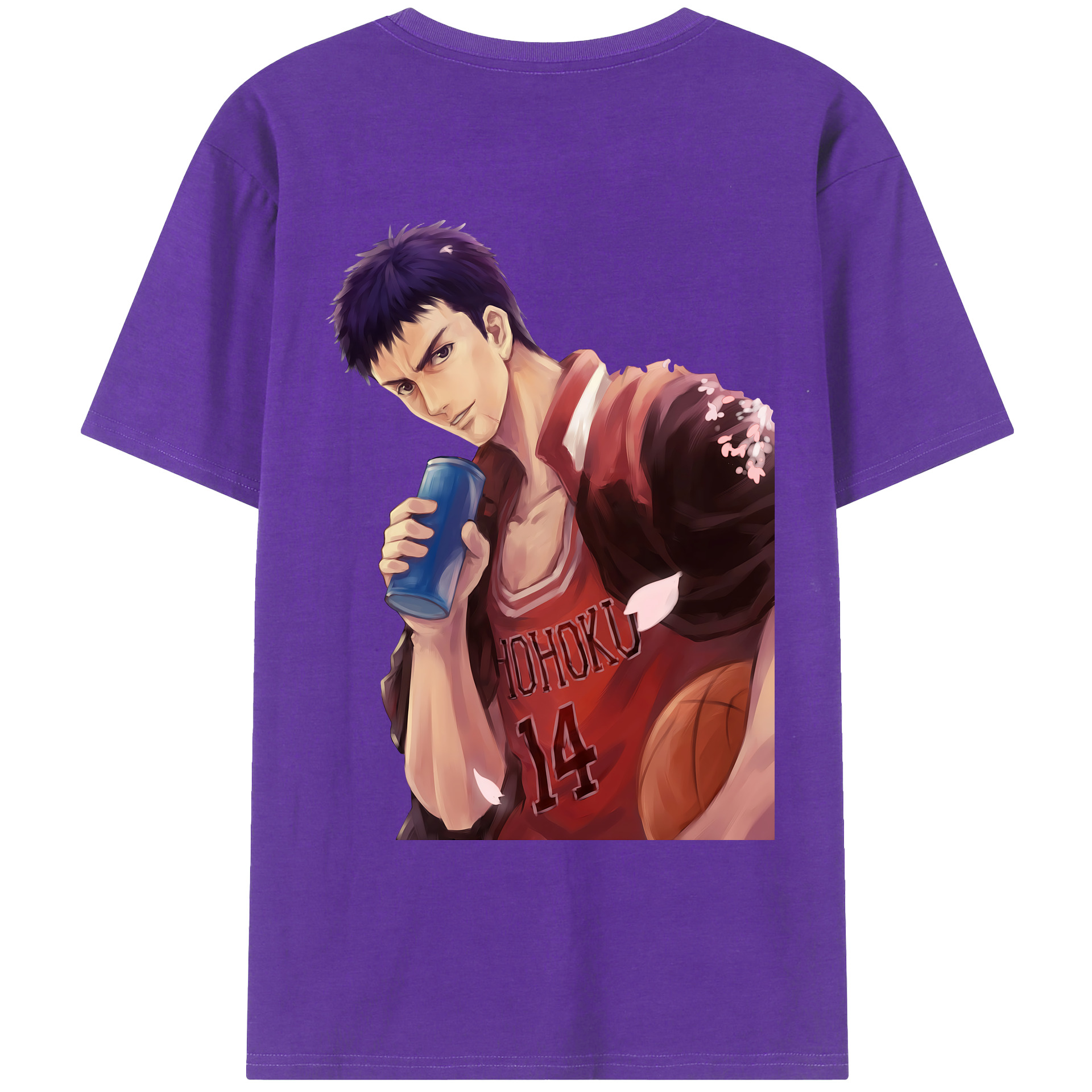 （画像用） SLAM DUNK／スラムダンク 綿100％ メンズ半袖Tシャツ（バックプリント） 通気性
