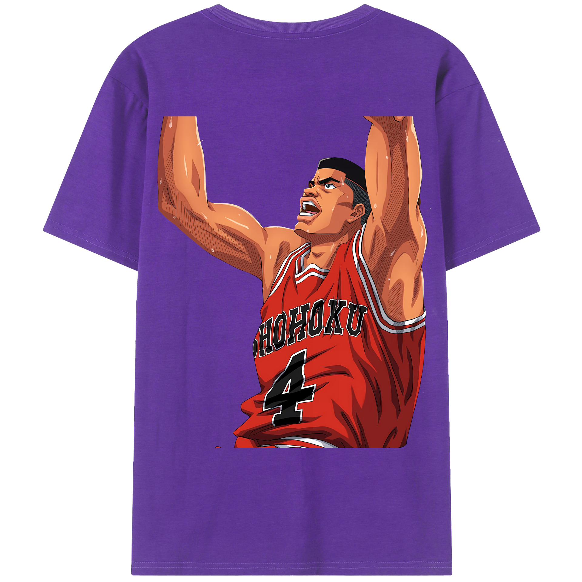 （画像用） SLAM DUNK／スラムダンク 綿100％ メンズ半袖Tシャツ（バックプリント） 通気性