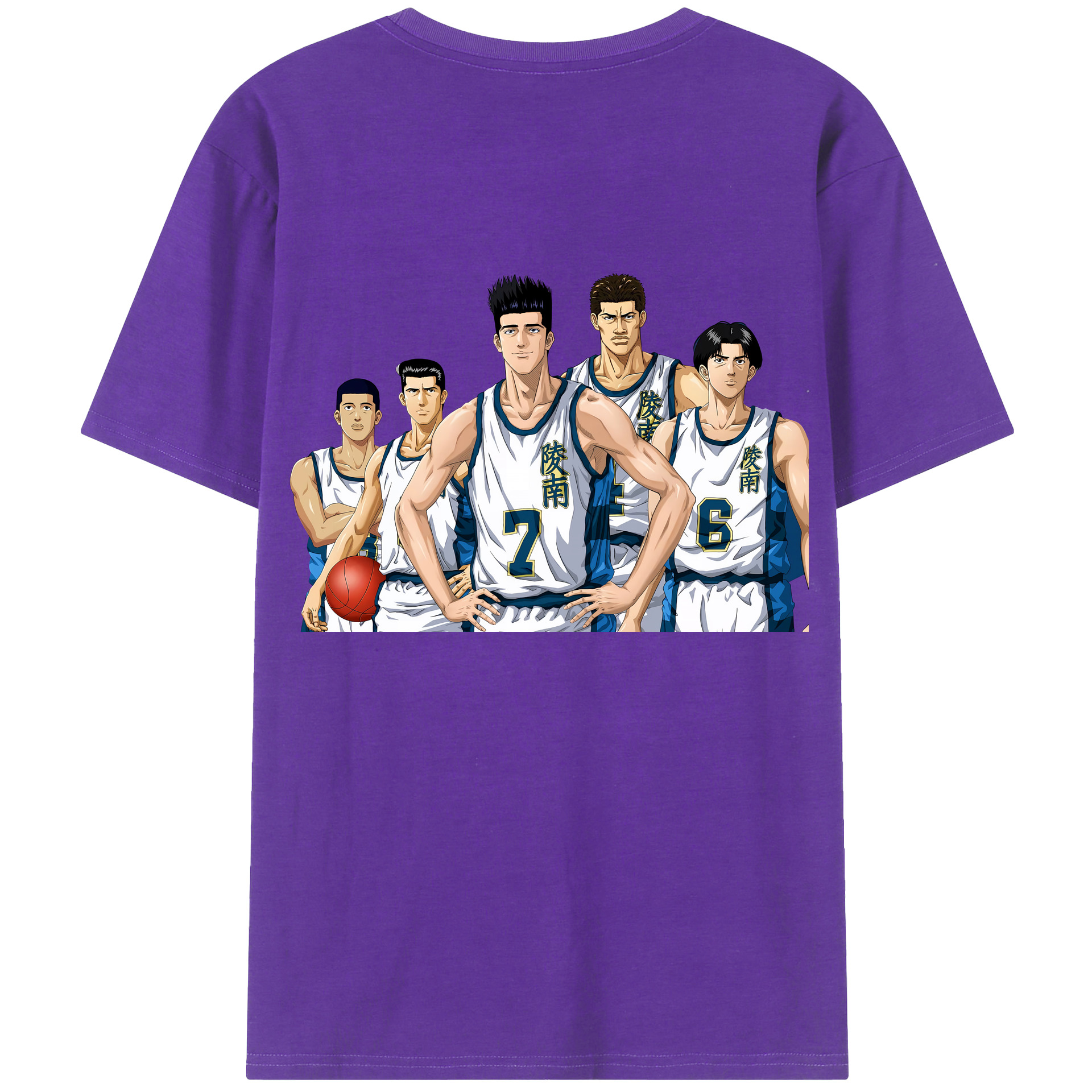 （画像用） SLAM DUNK／スラムダンク 綿100％ メンズ半袖Tシャツ（バックプリント） 通気性
