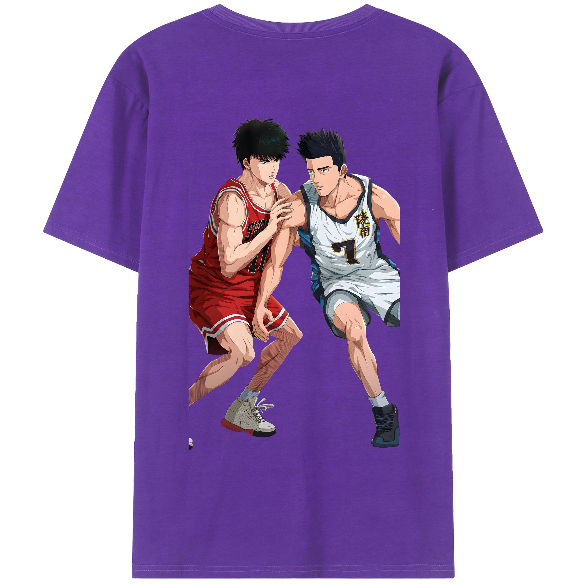 （画像用） SLAM DUNK／スラムダンク 綿100％ メンズ半袖Tシャツ（バックプリント） 通気性