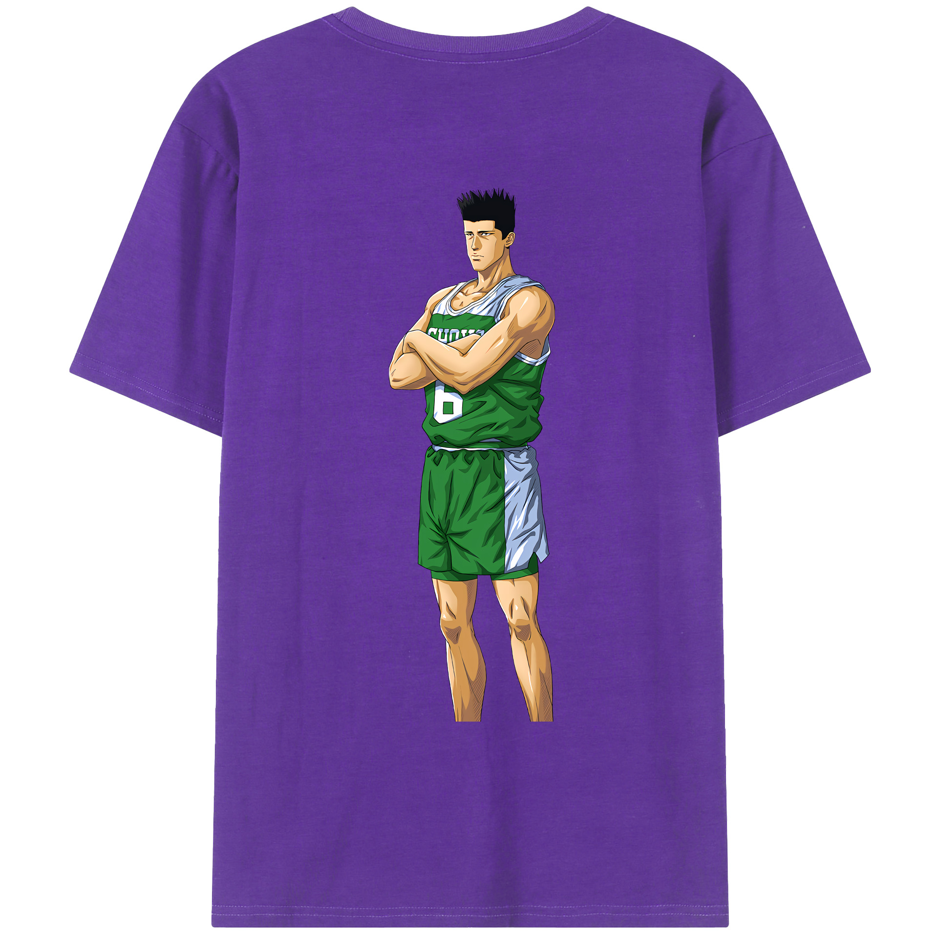 （画像用） SLAM DUNK／スラムダンク 綿100％ メンズ半袖Tシャツ（バックプリント） 通気性