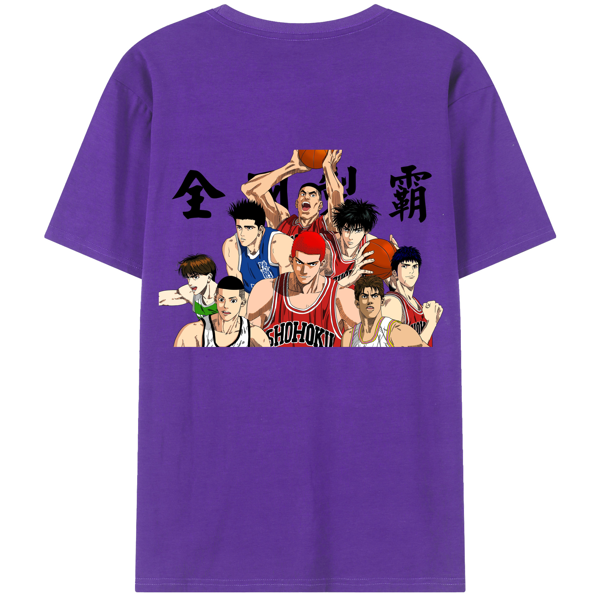 （画像用） SLAM DUNK／スラムダンク 綿100％ メンズ半袖Tシャツ（バックプリント） 通気性
