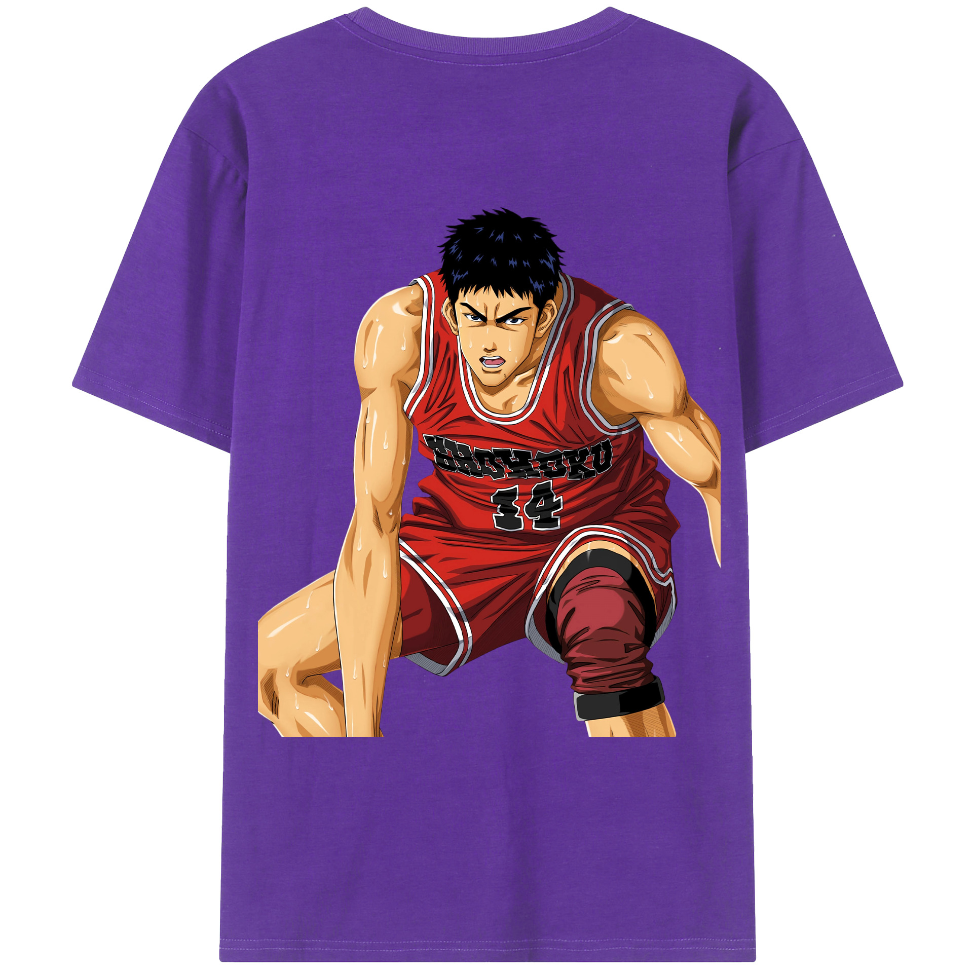 （画像用） SLAM DUNK／スラムダンク 綿100％ メンズ半袖Tシャツ（バックプリント） 通気性