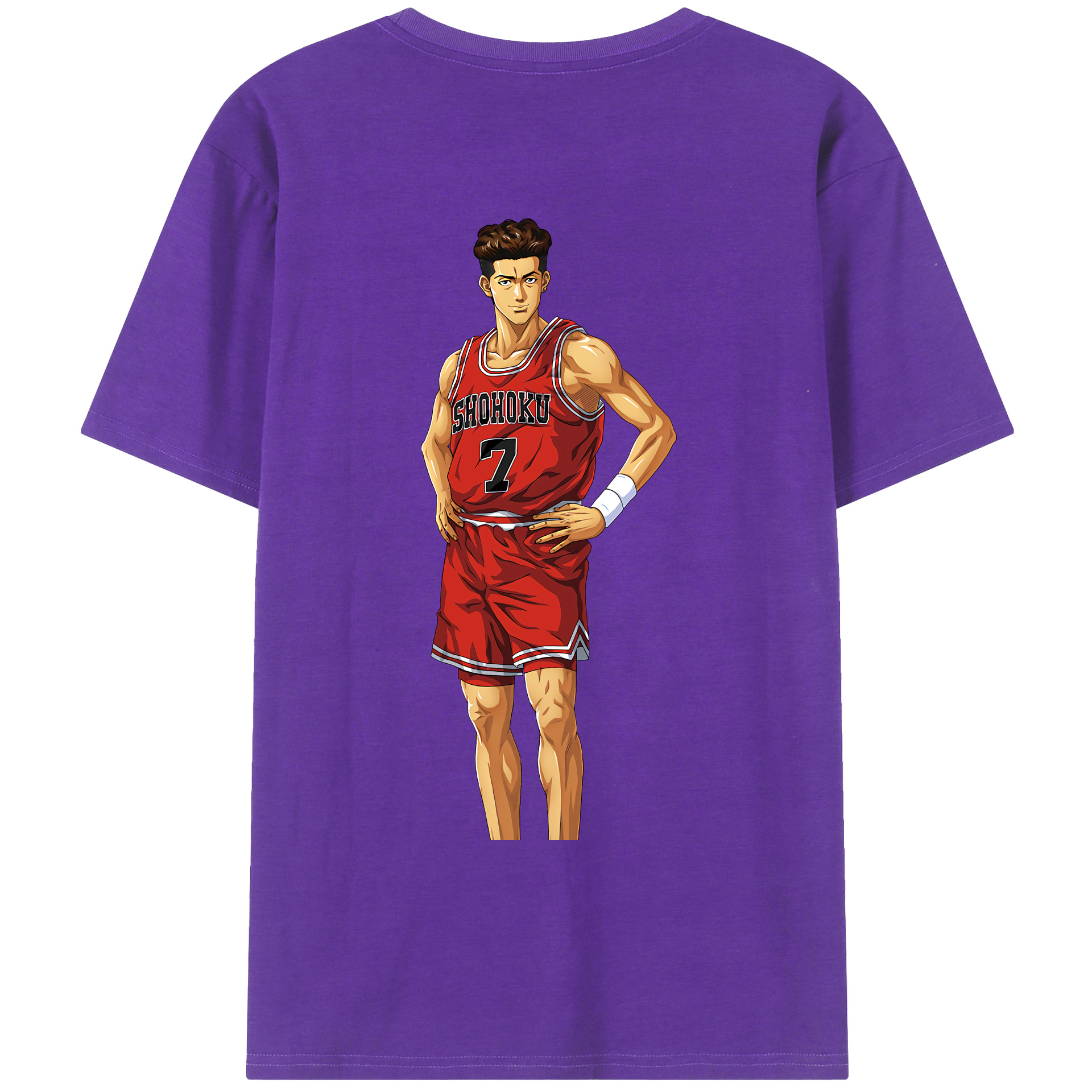 （画像用） SLAM DUNK／スラムダンク 綿100％ メンズ半袖Tシャツ（バックプリント） 通気性