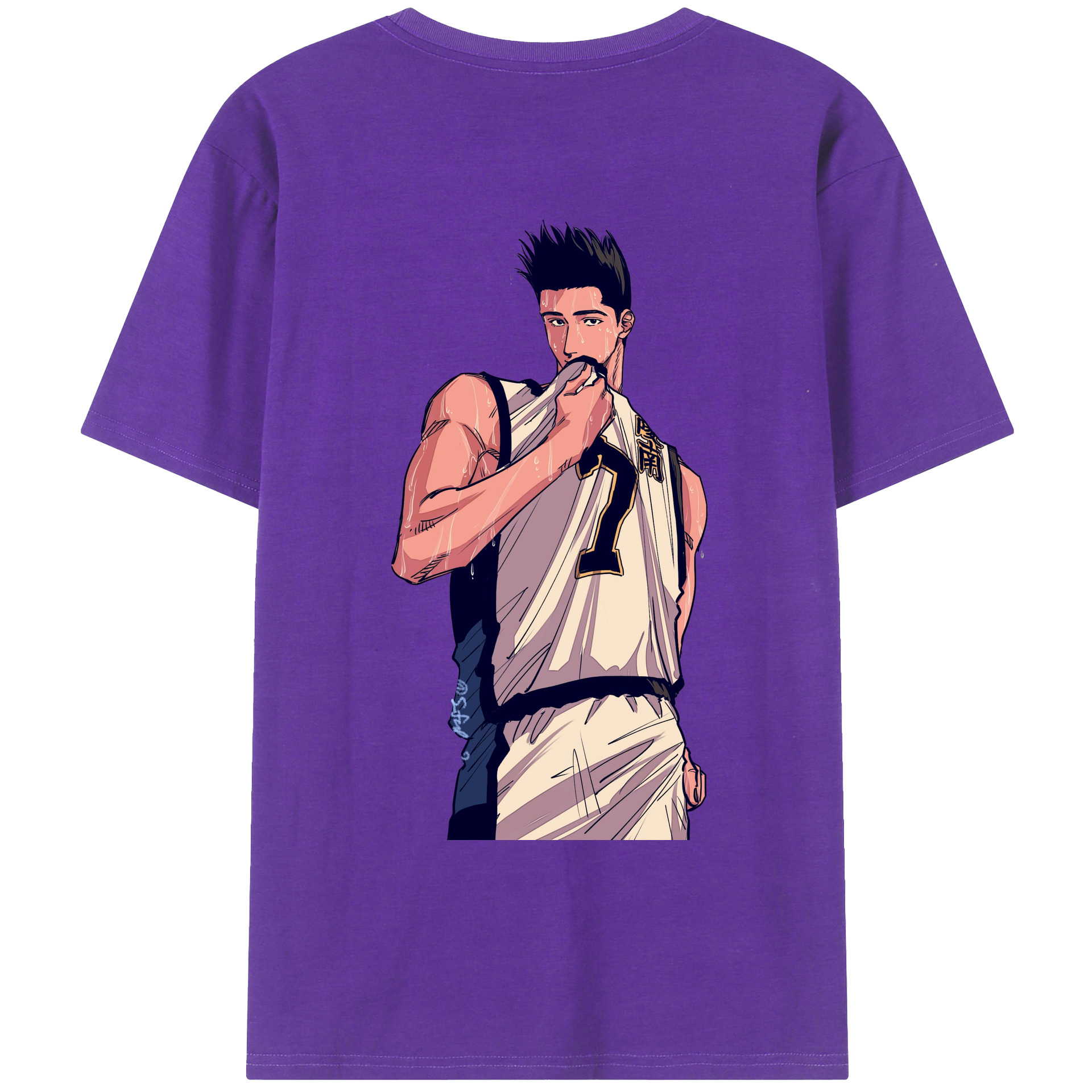 （画像用） SLAM DUNK／スラムダンク 綿100％ メンズ半袖Tシャツ（バックプリント） 通気性