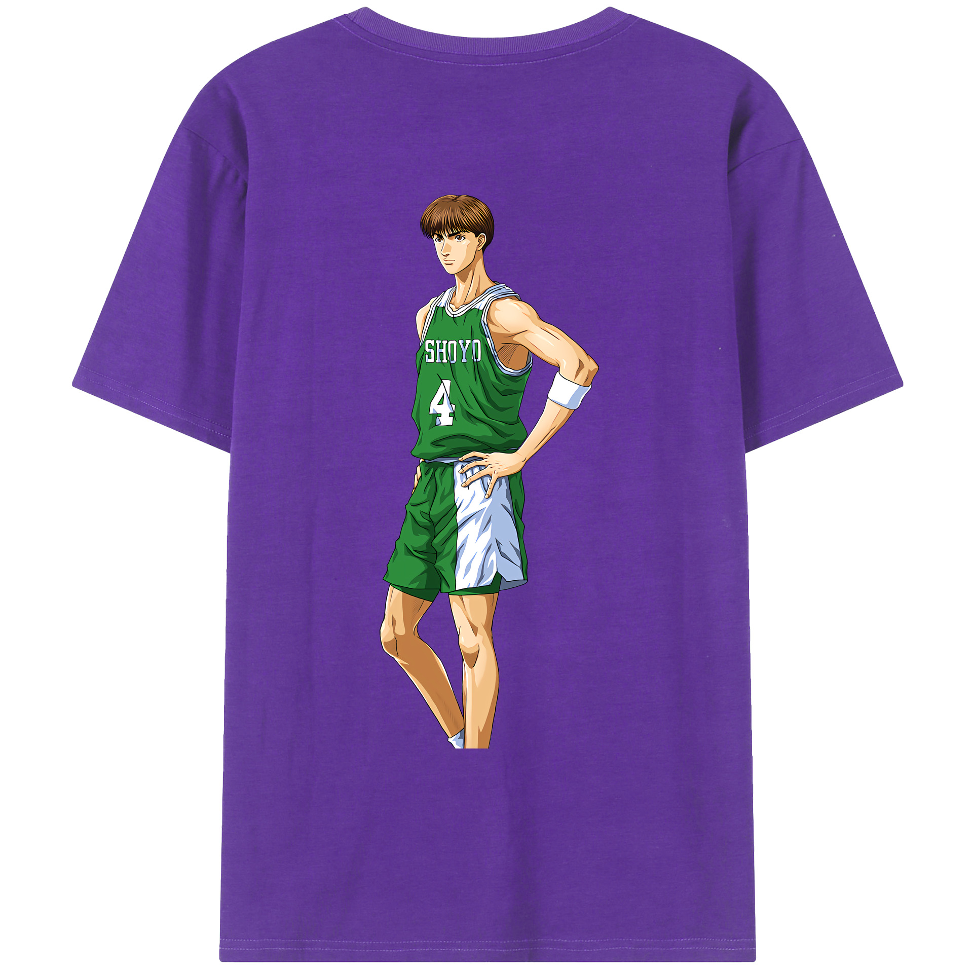 （画像用） SLAM DUNK／スラムダンク 綿100％ メンズ半袖Tシャツ（バックプリント） 通気性