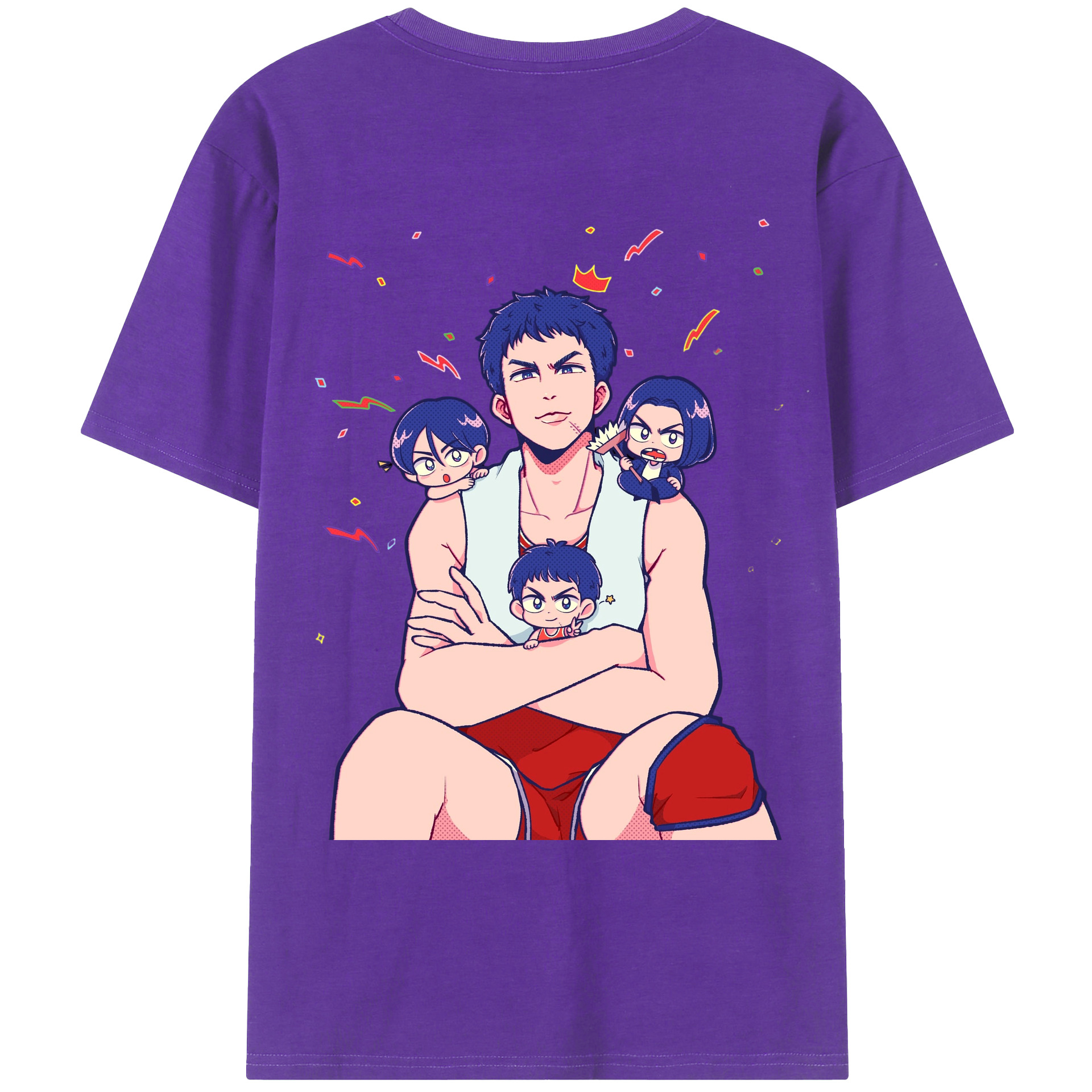 （画像用） SLAM DUNK／スラムダンク 綿100％ メンズ半袖Tシャツ（バックプリント） 通気性