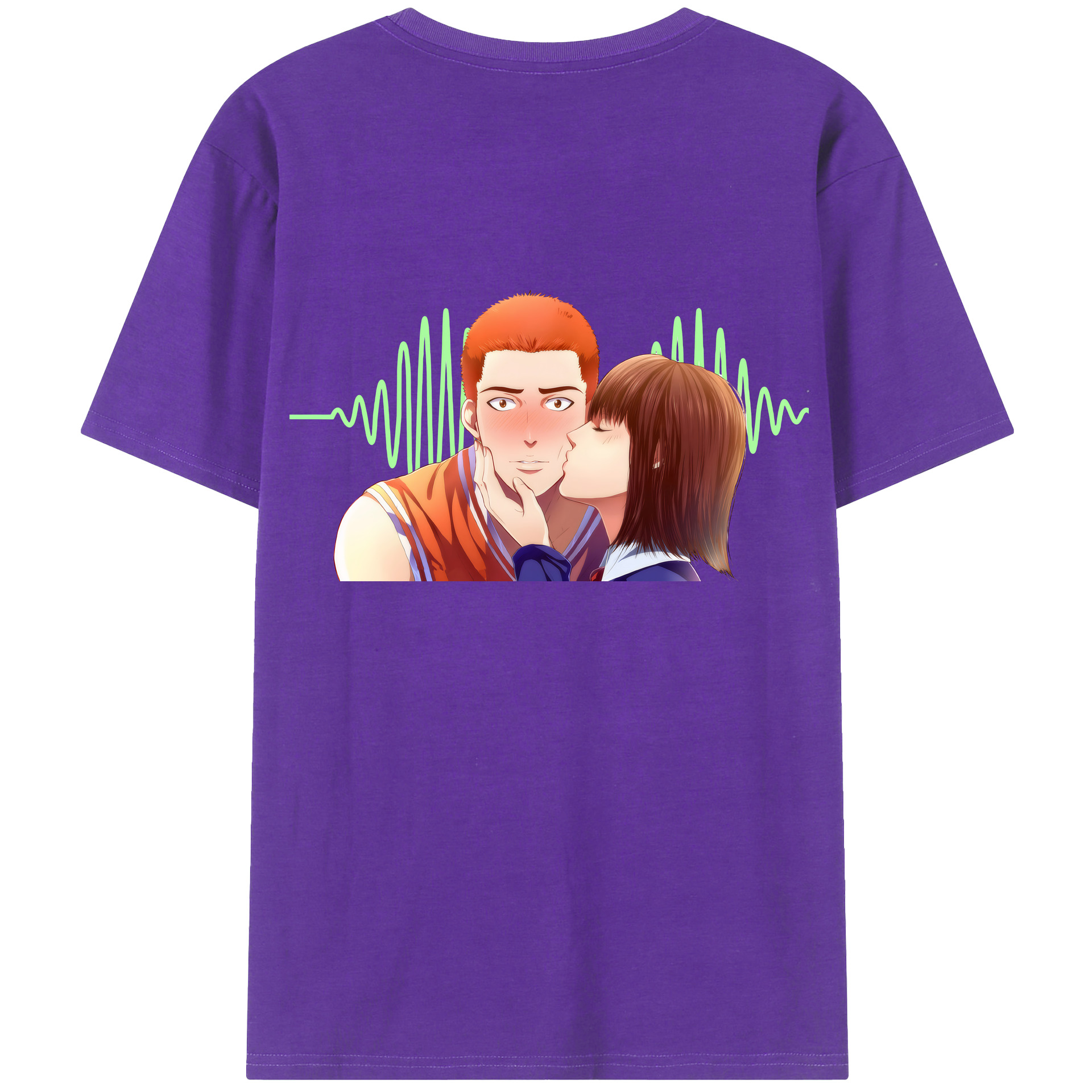 （画像用） SLAM DUNK／スラムダンク 綿100％ メンズ半袖Tシャツ（バックプリント） 通気性