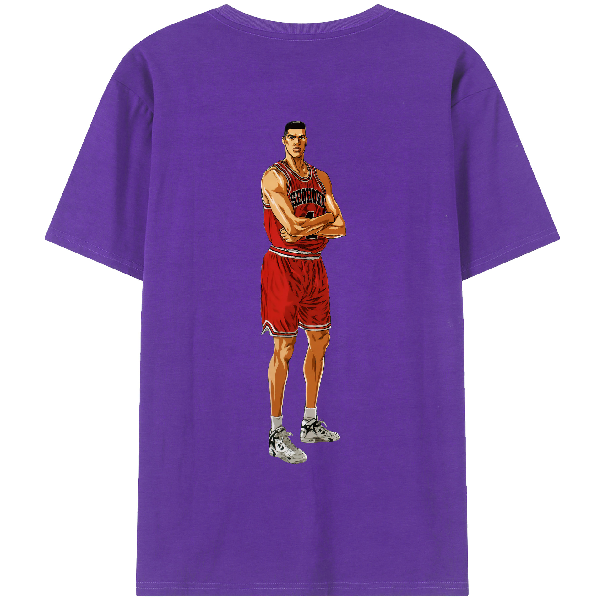 （画像用） SLAM DUNK／スラムダンク 綿100％ メンズ半袖Tシャツ（バックプリント） 通気性