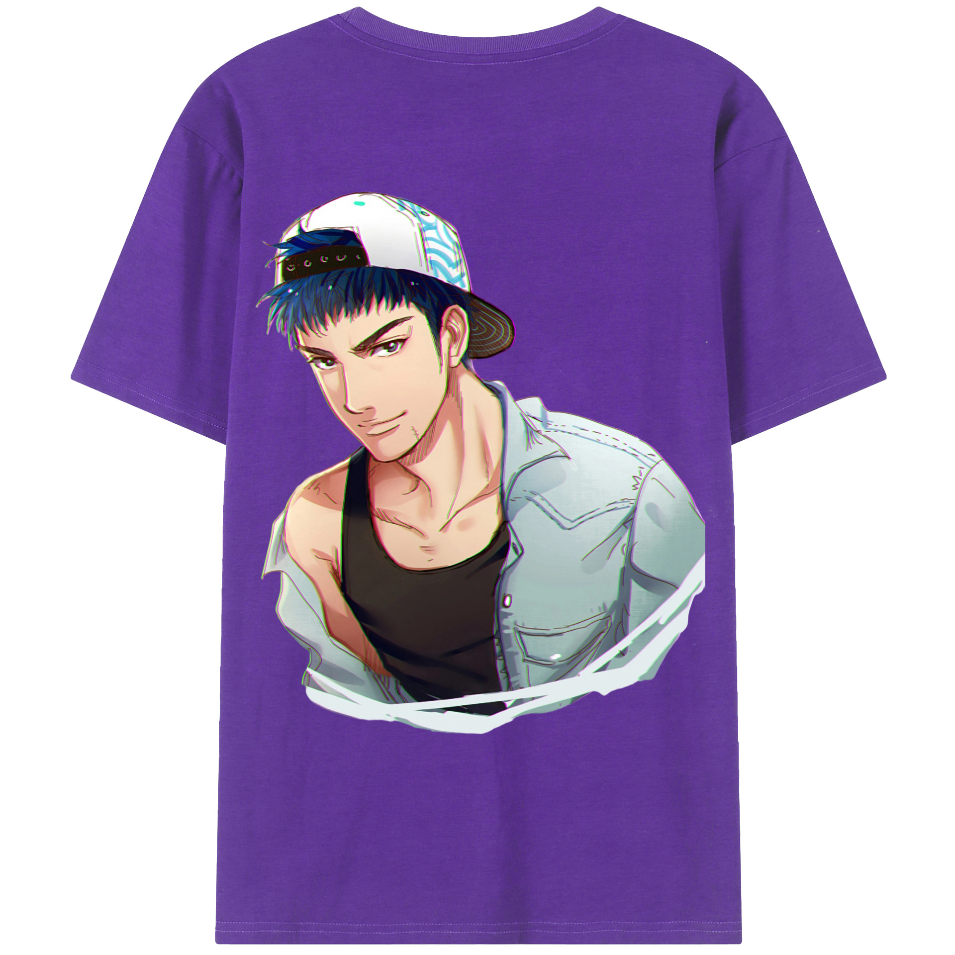 （画像用） SLAM DUNK／スラムダンク 綿100％ メンズ半袖Tシャツ（バックプリント） 通気性