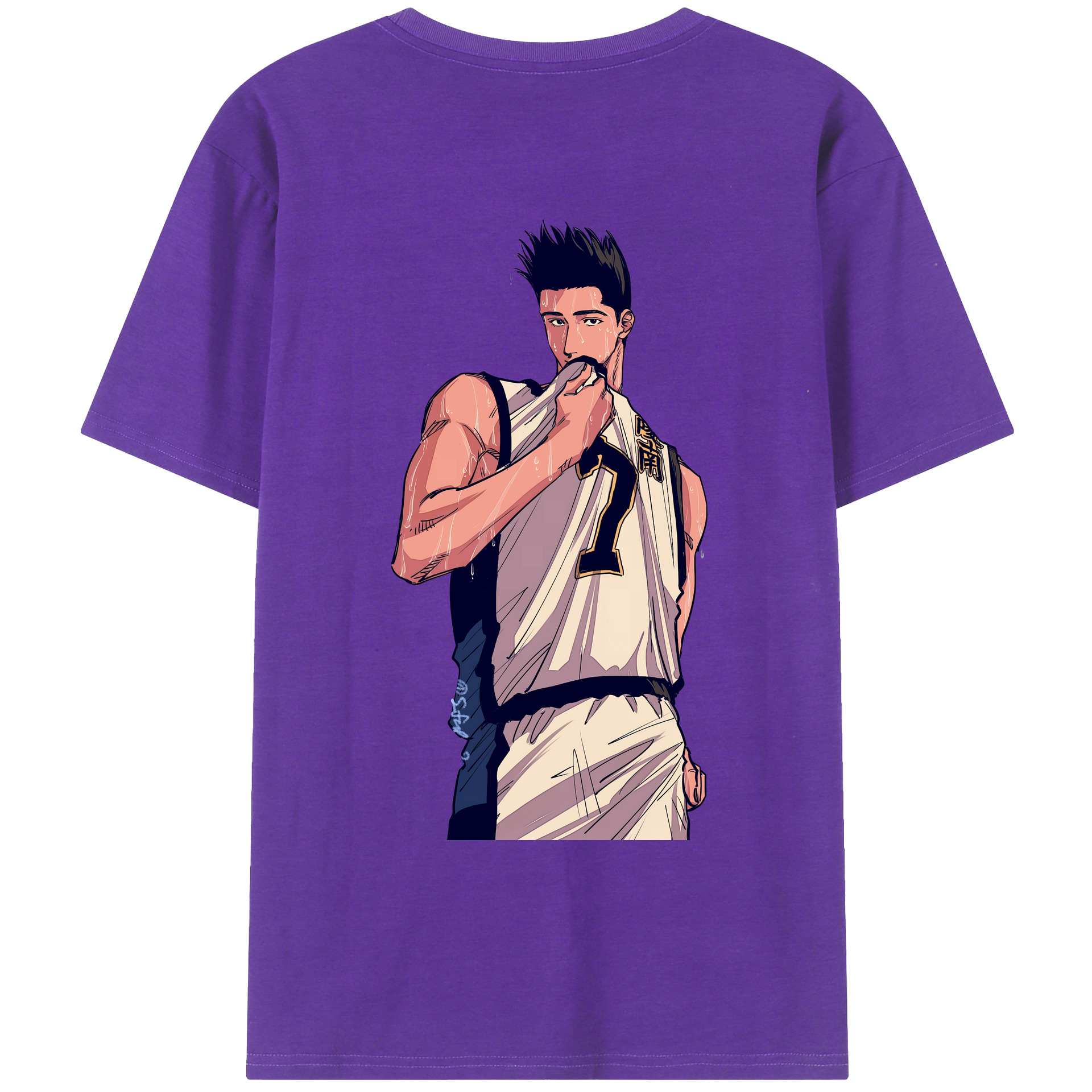 （画像用） SLAM DUNK／スラムダンク 綿100％ メンズ半袖Tシャツ（バックプリント） 通気性