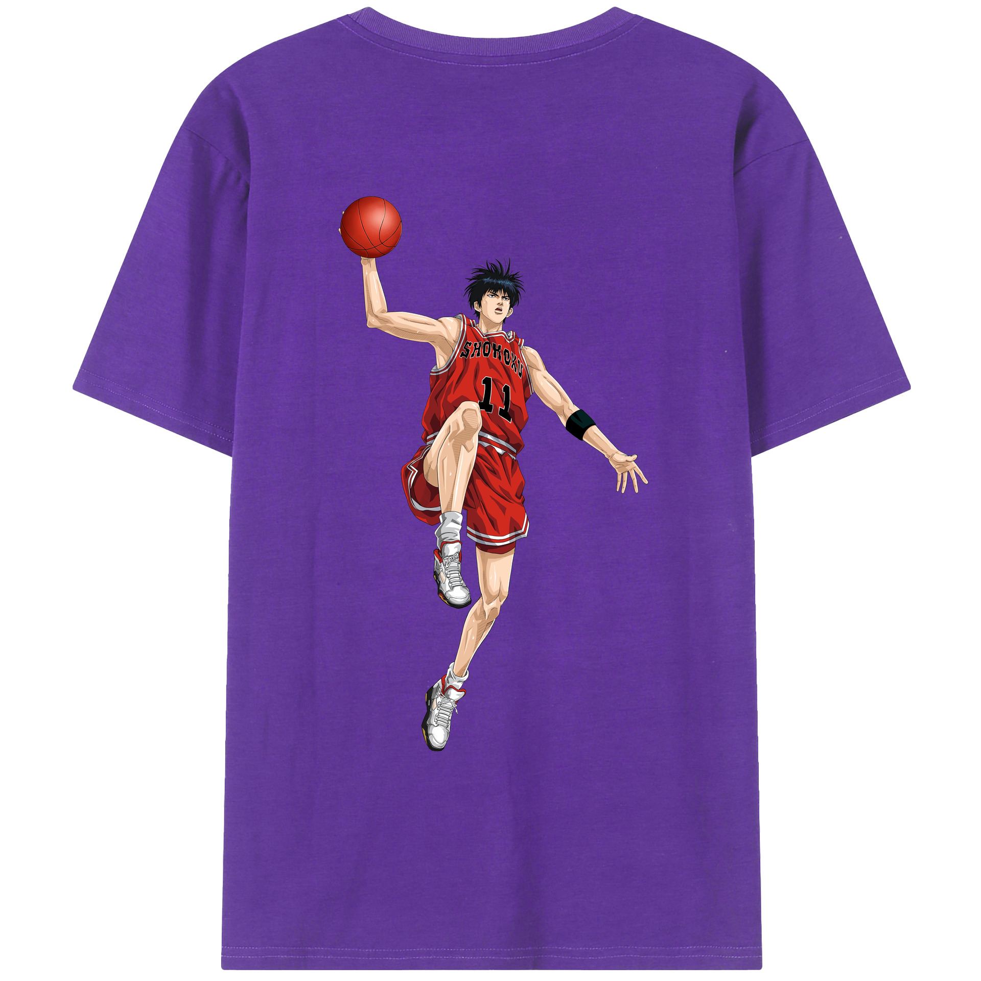（画像用） SLAM DUNK／スラムダンク 綿100％ メンズ半袖Tシャツ（バックプリント） 通気性