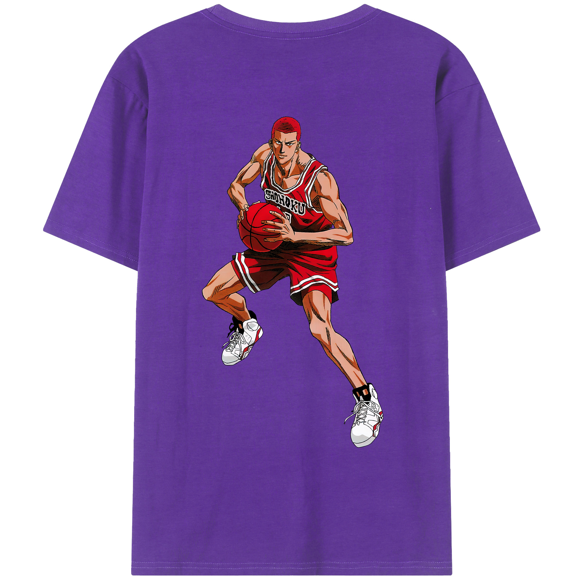 （画像用） SLAM DUNK／スラムダンク 綿100％ メンズ半袖Tシャツ（バックプリント） 通気性