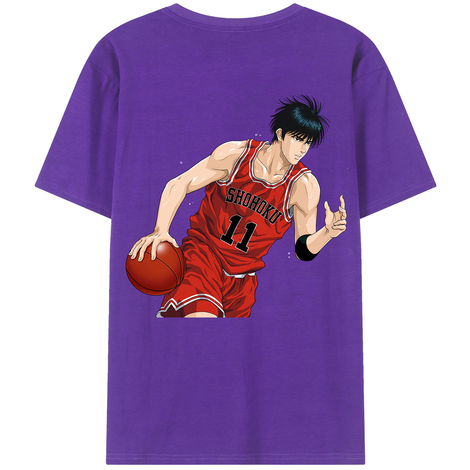 （画像用） SLAM DUNK／スラムダンク 綿100％ メンズ半袖Tシャツ（バックプリント） 通気性