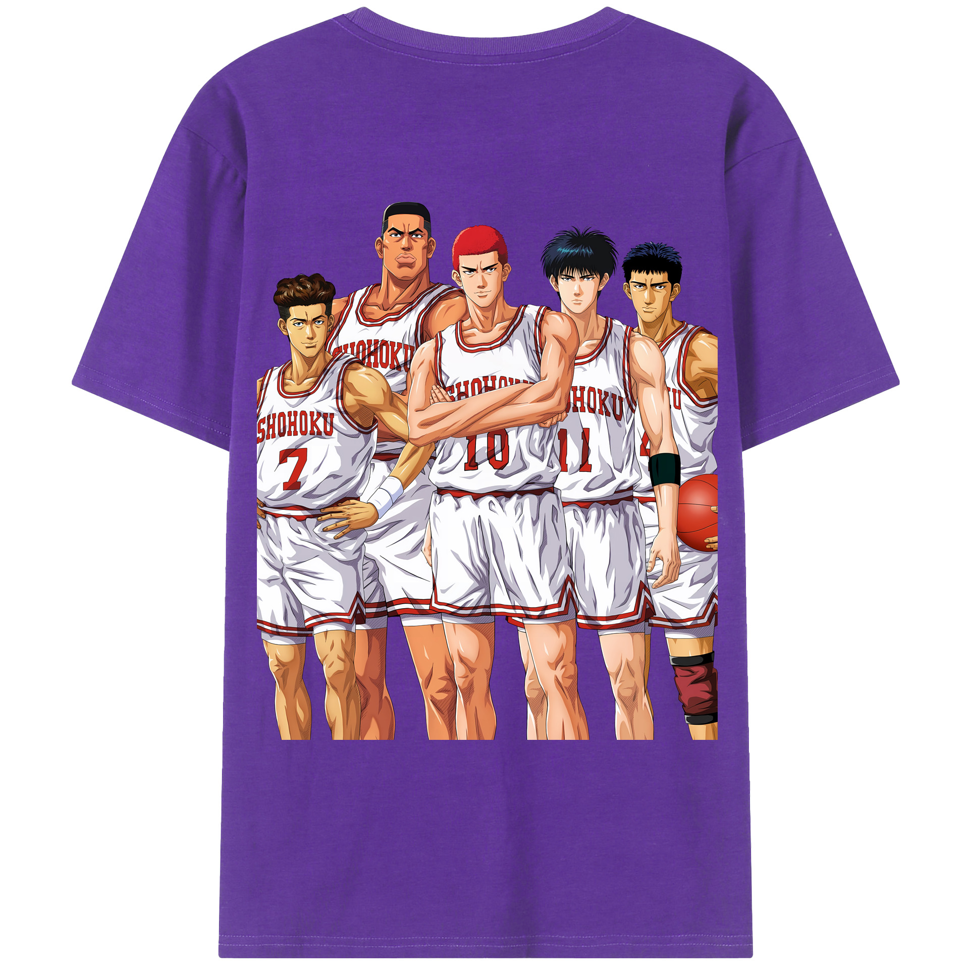 （画像用） SLAM DUNK／スラムダンク 綿100％ メンズ半袖Tシャツ（バックプリント） 通気性