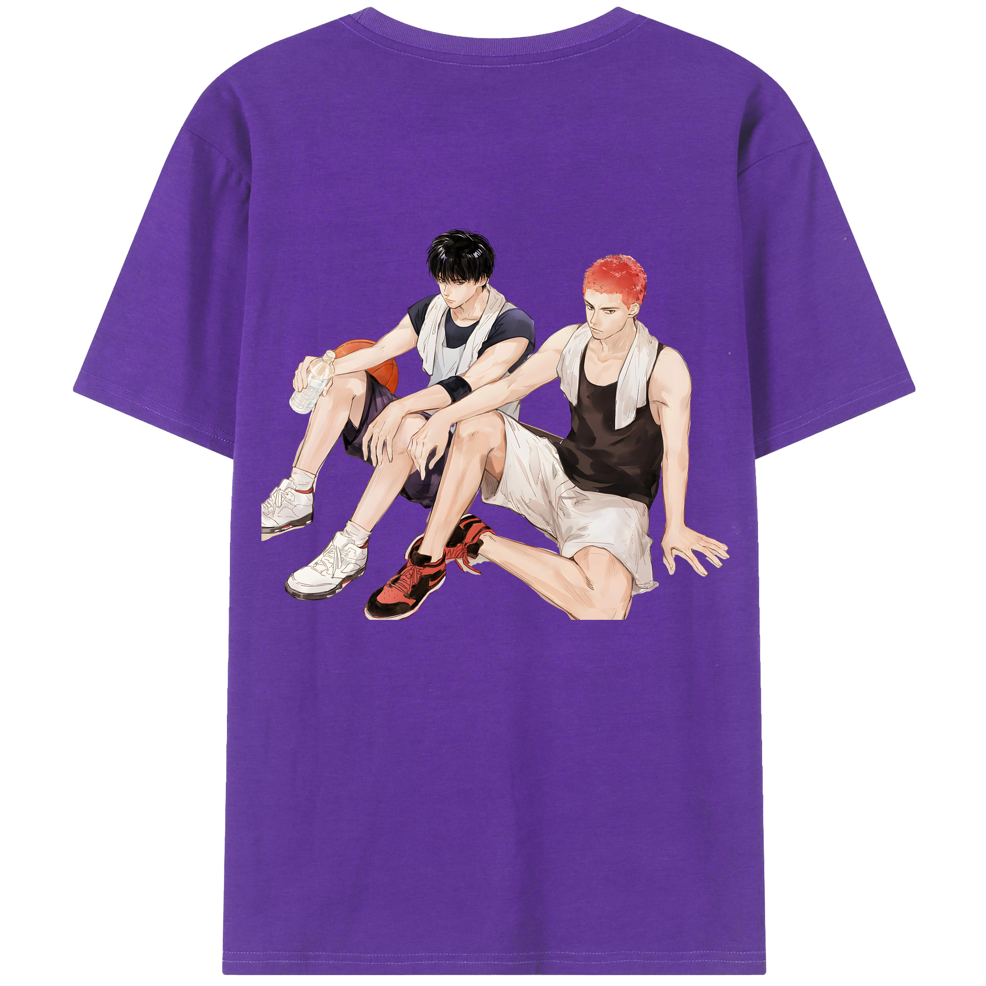 （画像用） SLAM DUNK／スラムダンク 綿100％ メンズ半袖Tシャツ（バックプリント） 通気性