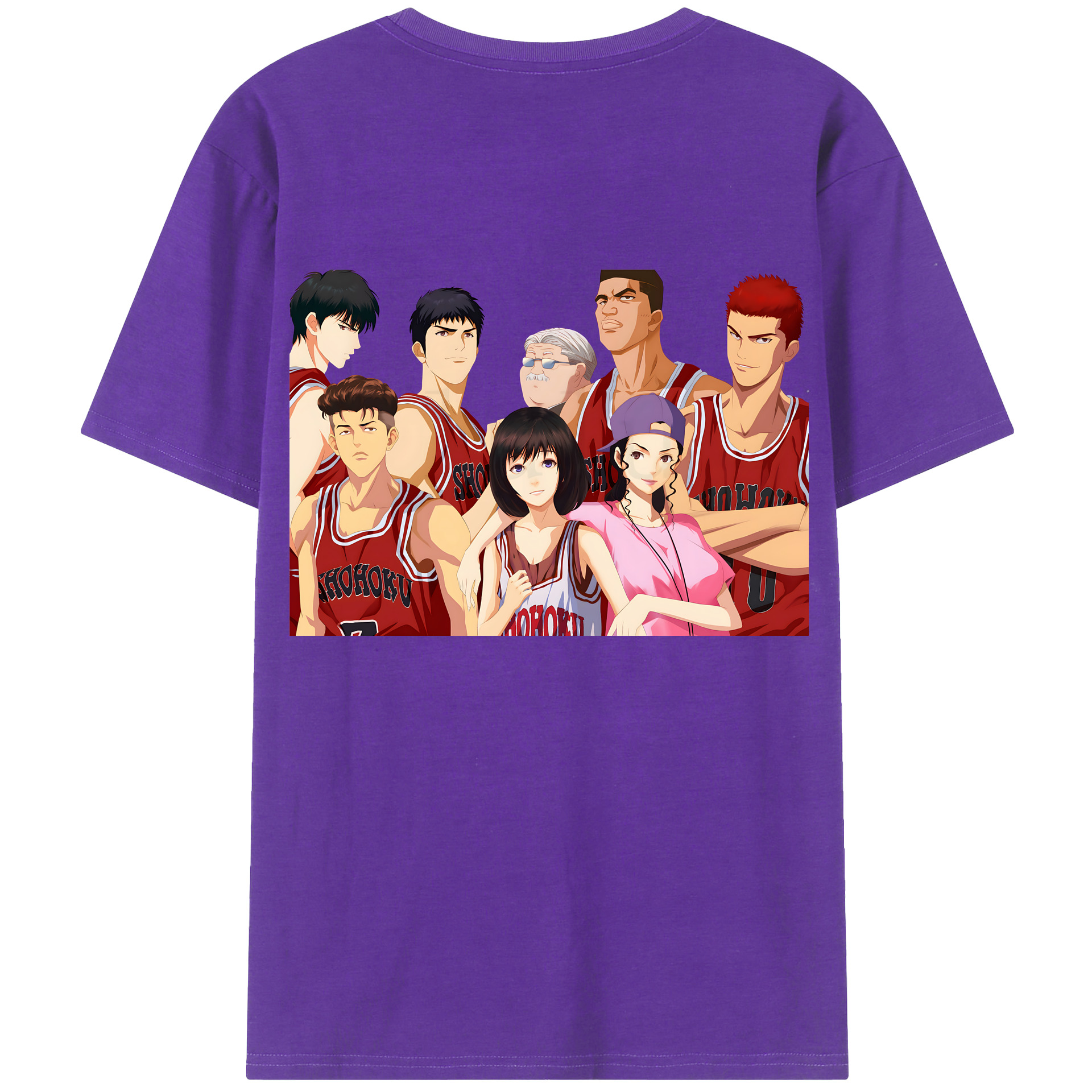 （画像用） SLAM DUNK／スラムダンク 綿100％ メンズ半袖Tシャツ（バックプリント） 通気性