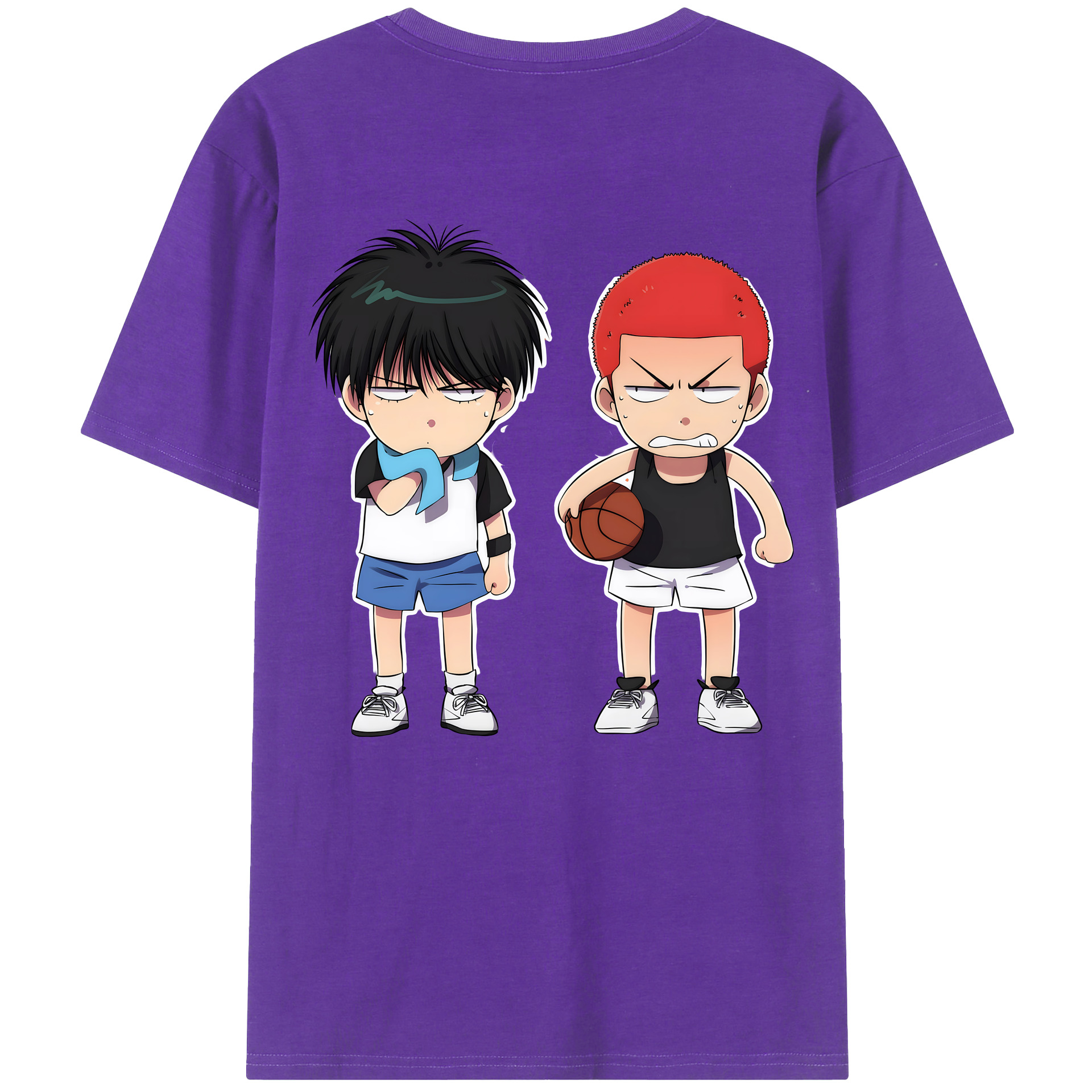 （画像用） SLAM DUNK／スラムダンク 綿100％ メンズ半袖Tシャツ（バックプリント） 通気性