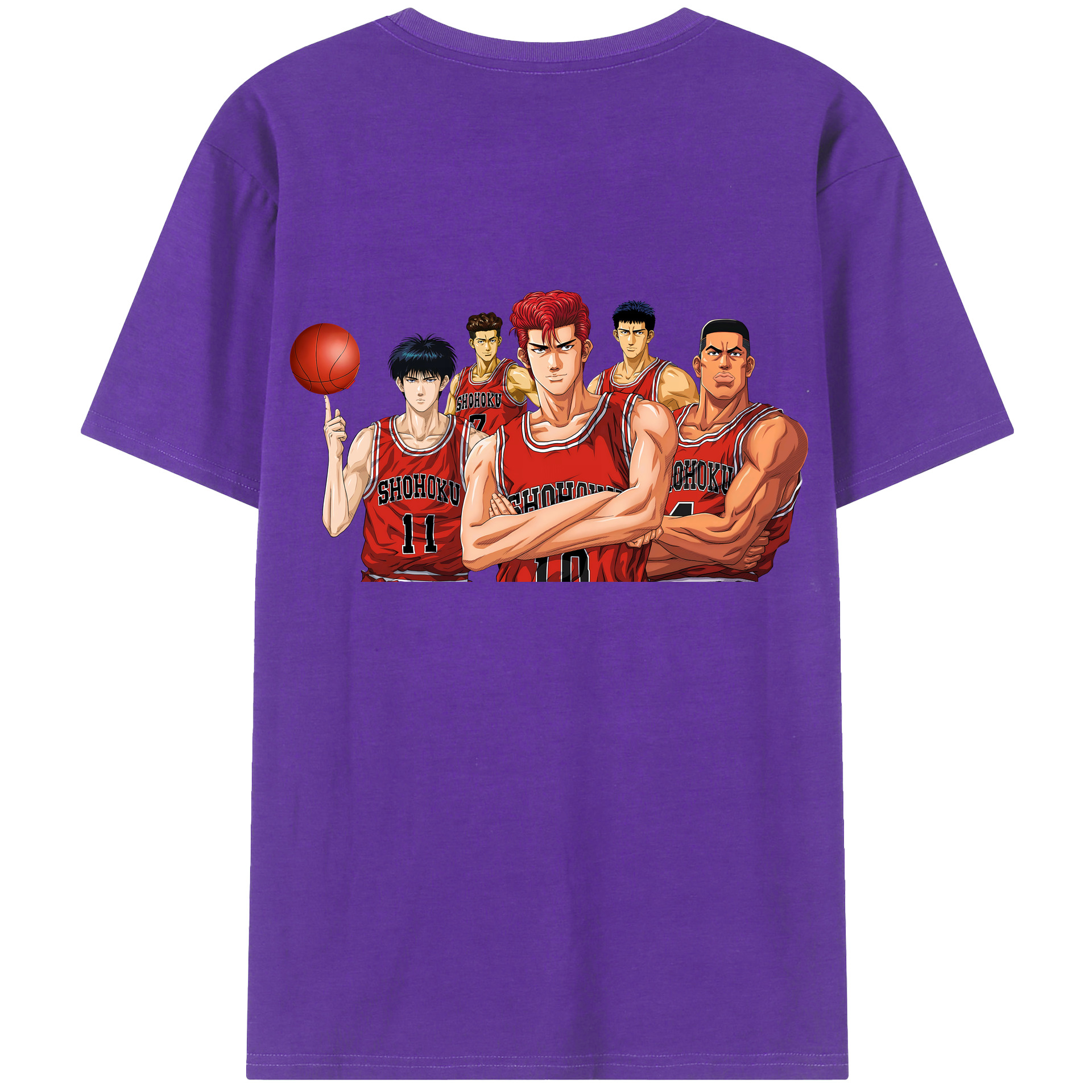 （画像用） SLAM DUNK／スラムダンク 綿100％ メンズ半袖Tシャツ（バックプリント） 通気性
