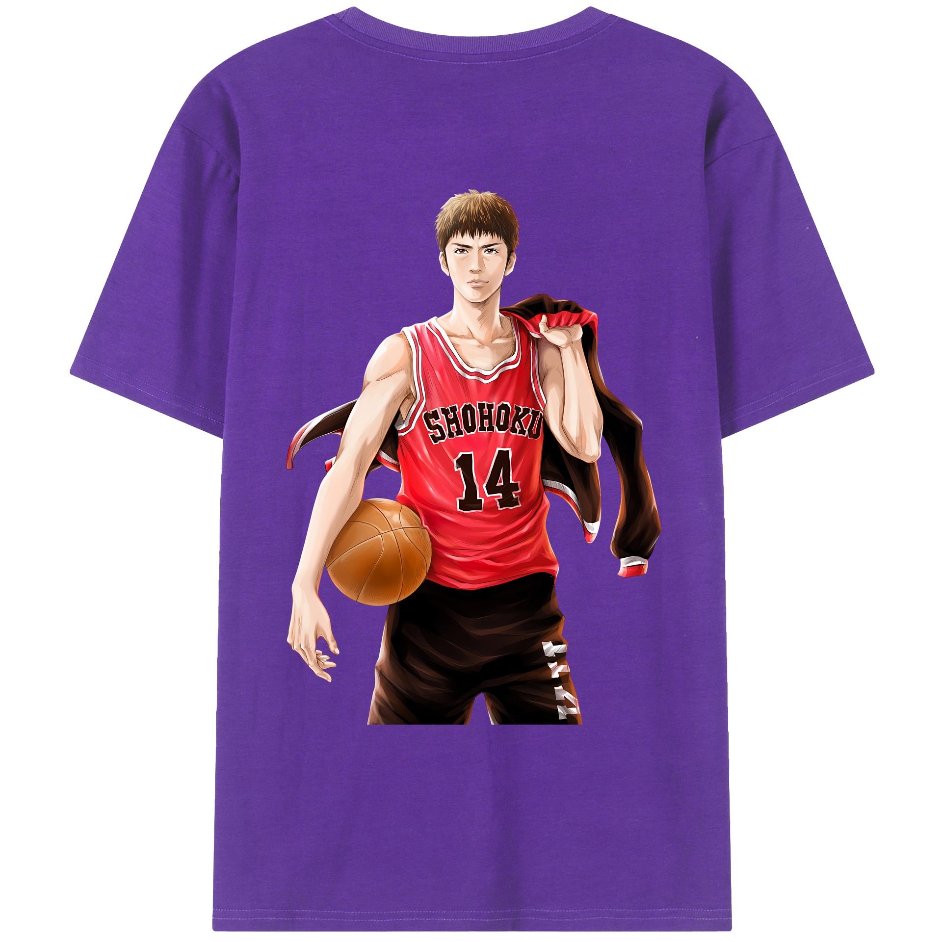 （画像用） SLAM DUNK／スラムダンク 綿100％ メンズ半袖Tシャツ（バックプリント） 通気性