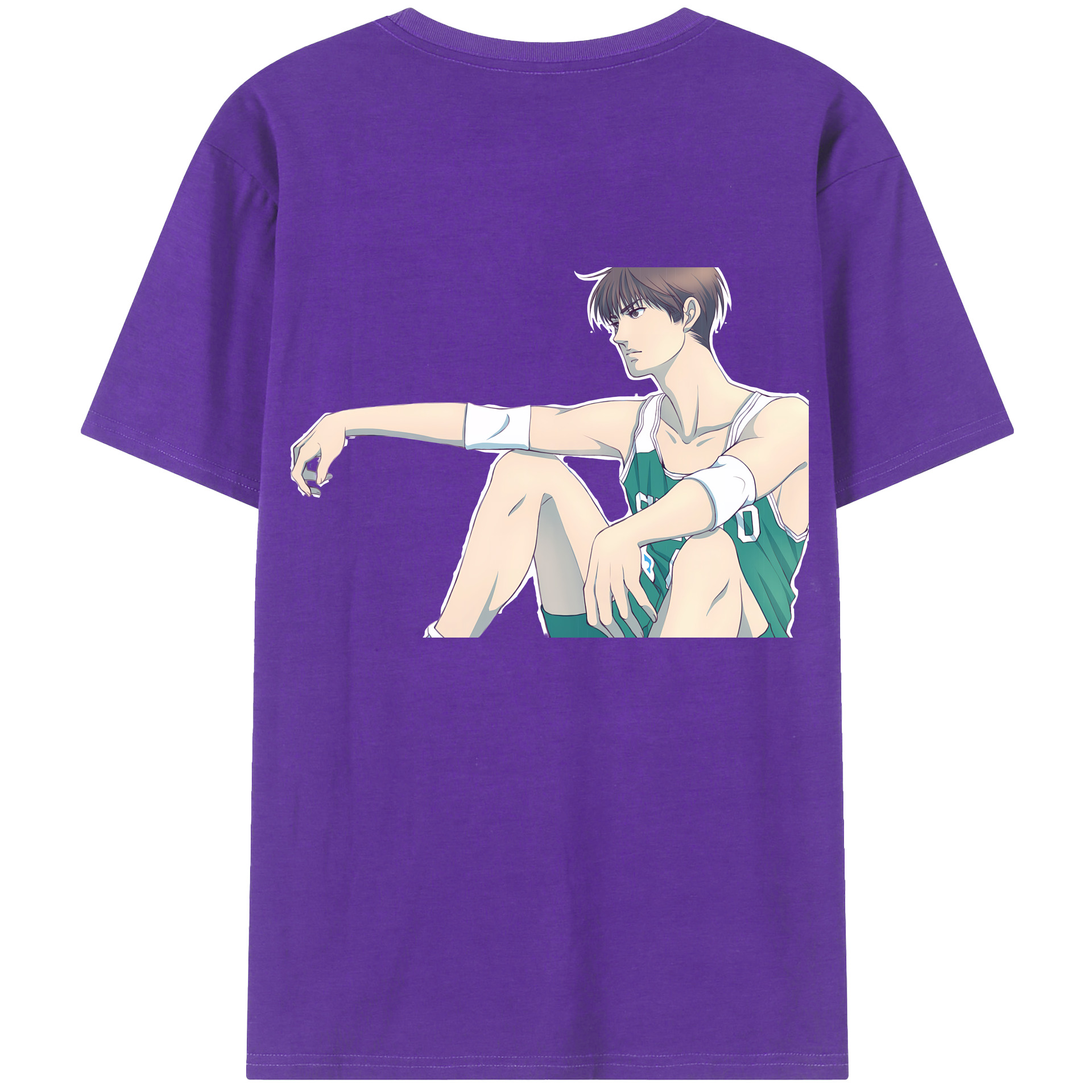 （画像用） SLAM DUNK／スラムダンク 綿100％ メンズ半袖Tシャツ（バックプリント） 通気性