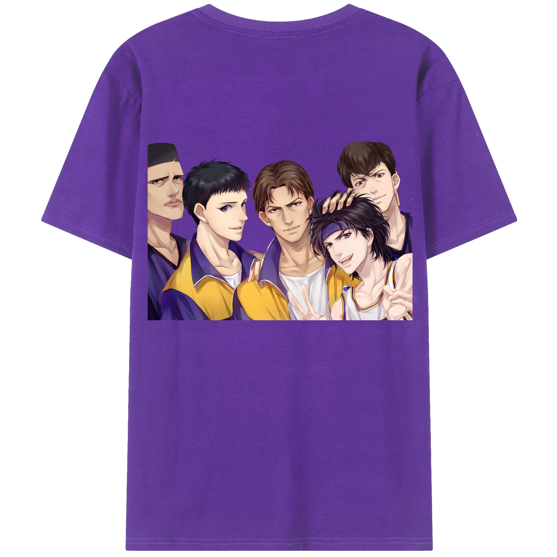 （画像用） SLAM DUNK／スラムダンク 綿100％ メンズ半袖Tシャツ（バックプリント） 通気性