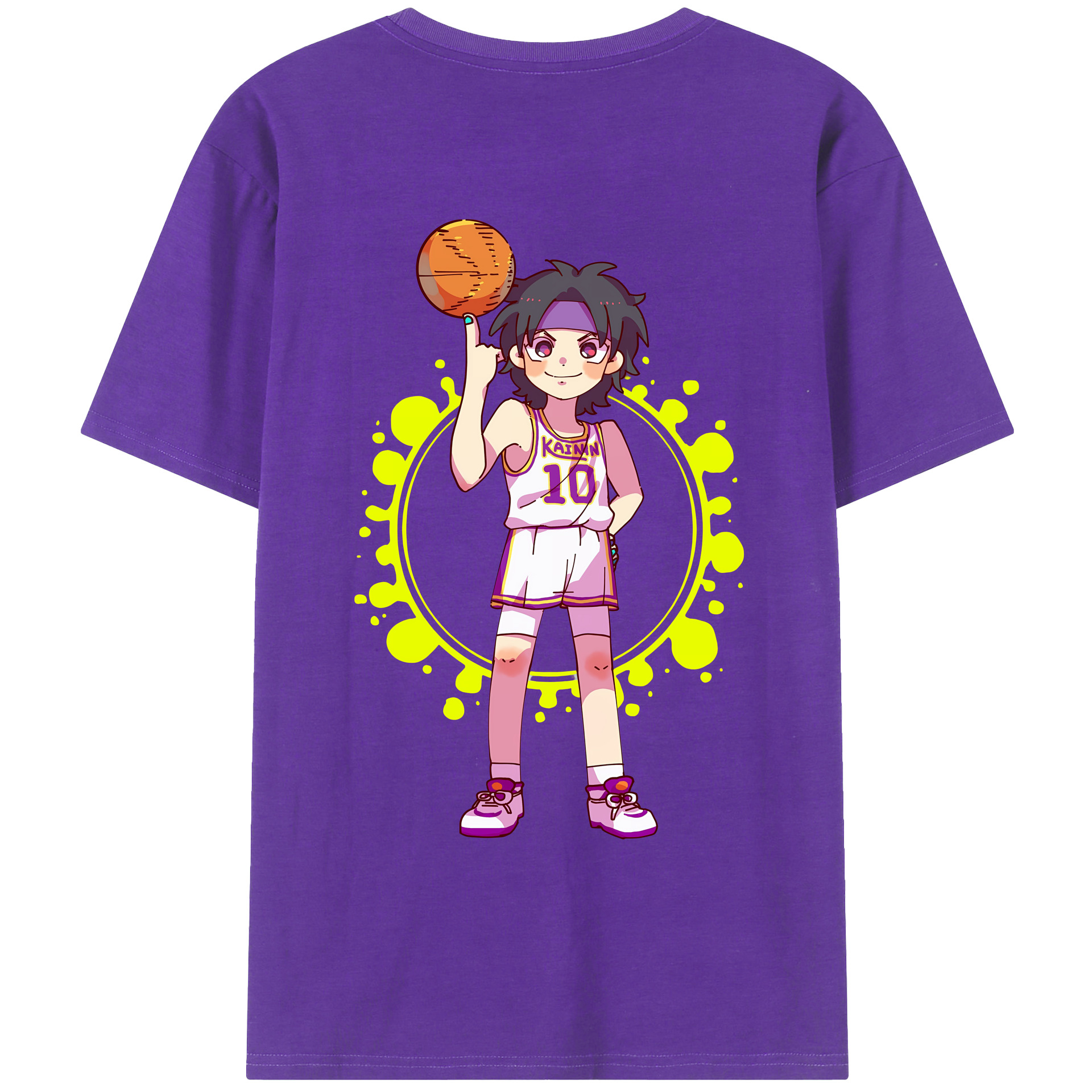 （画像用） SLAM DUNK／スラムダンク 綿100％ メンズ半袖Tシャツ（バックプリント） 通気性