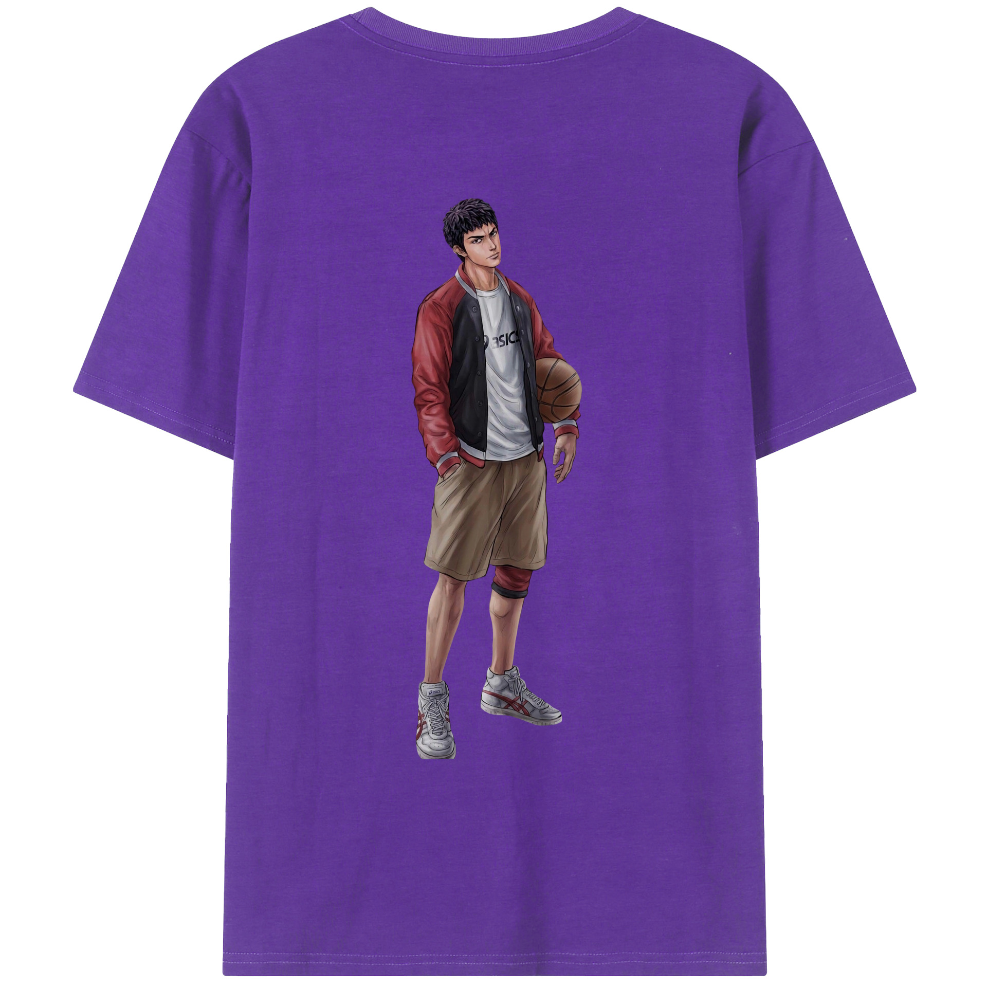 （画像用） SLAM DUNK／スラムダンク 綿100％ メンズ半袖Tシャツ（バックプリント） 通気性