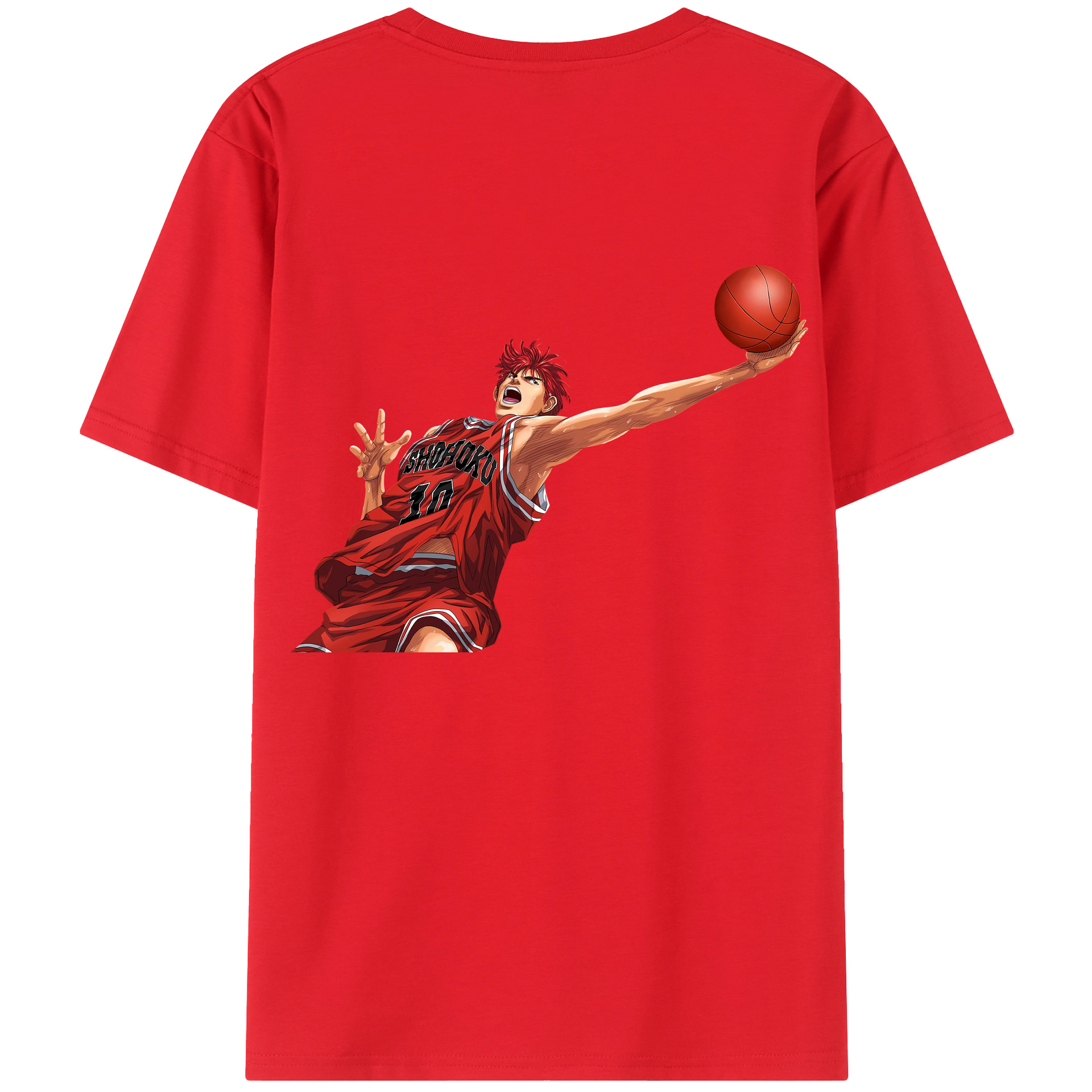 （画像用） SLAM DUNK／スラムダンク 綿100％ メンズ半袖Tシャツ（バックプリント） 通気性