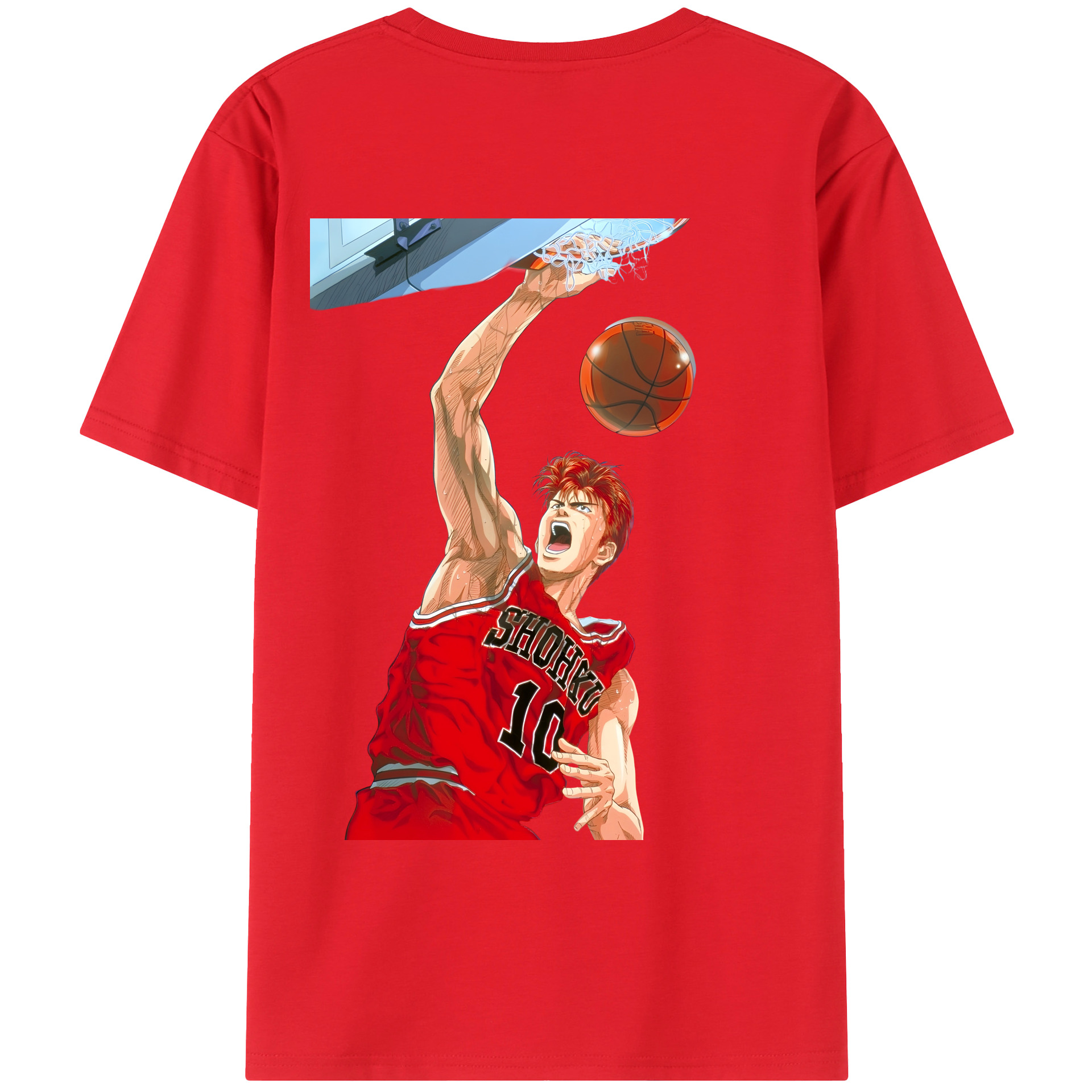 （画像用） SLAM DUNK／スラムダンク 綿100％ メンズ半袖Tシャツ（バックプリント） 通気性