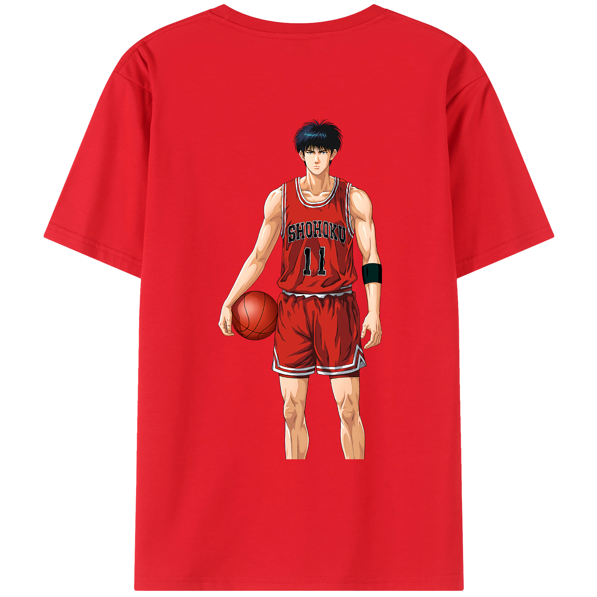 （画像用） SLAM DUNK／スラムダンク 綿100％ メンズ半袖Tシャツ（バックプリント） 通気性