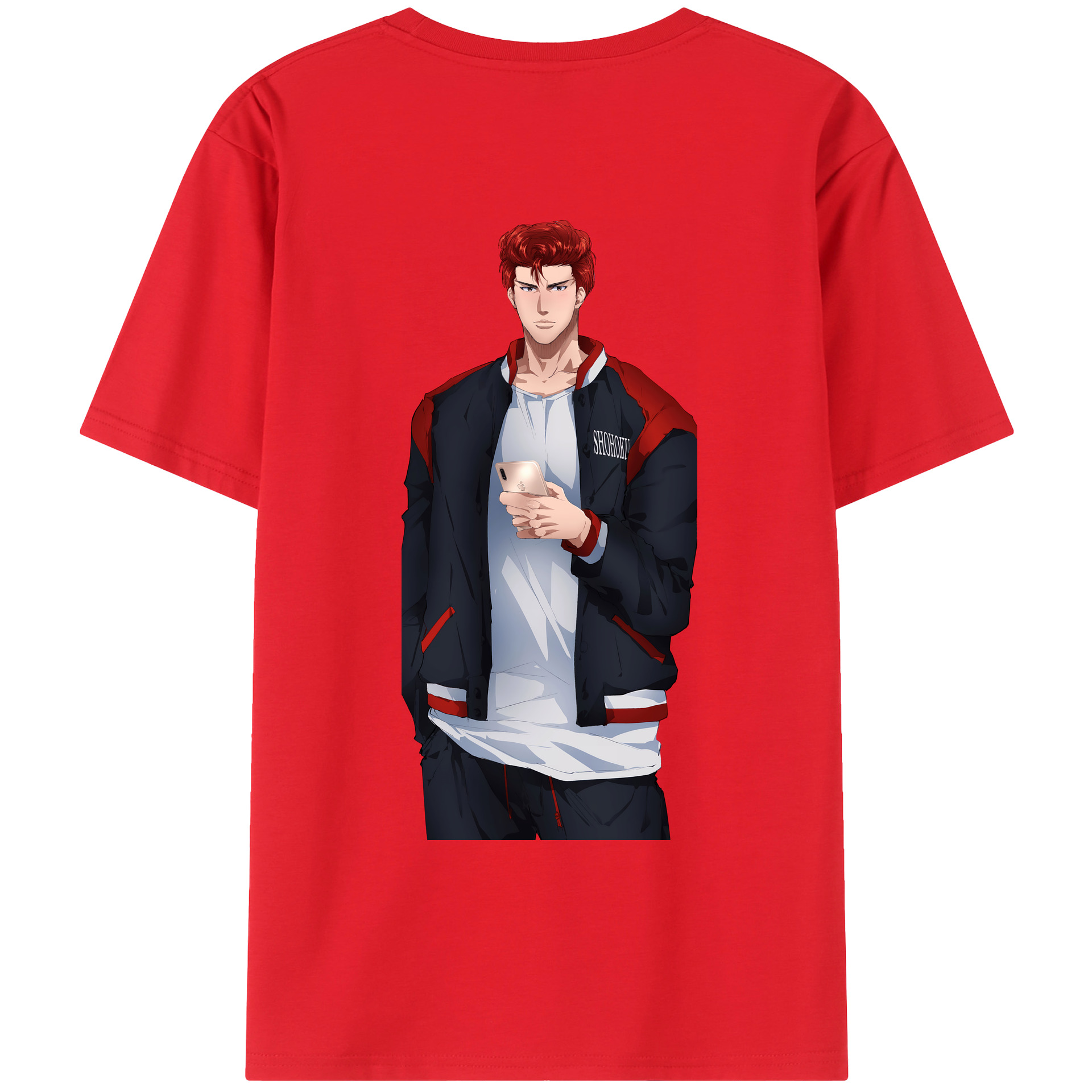 （画像用） SLAM DUNK／スラムダンク 綿100％ メンズ半袖Tシャツ（バックプリント） 通気性