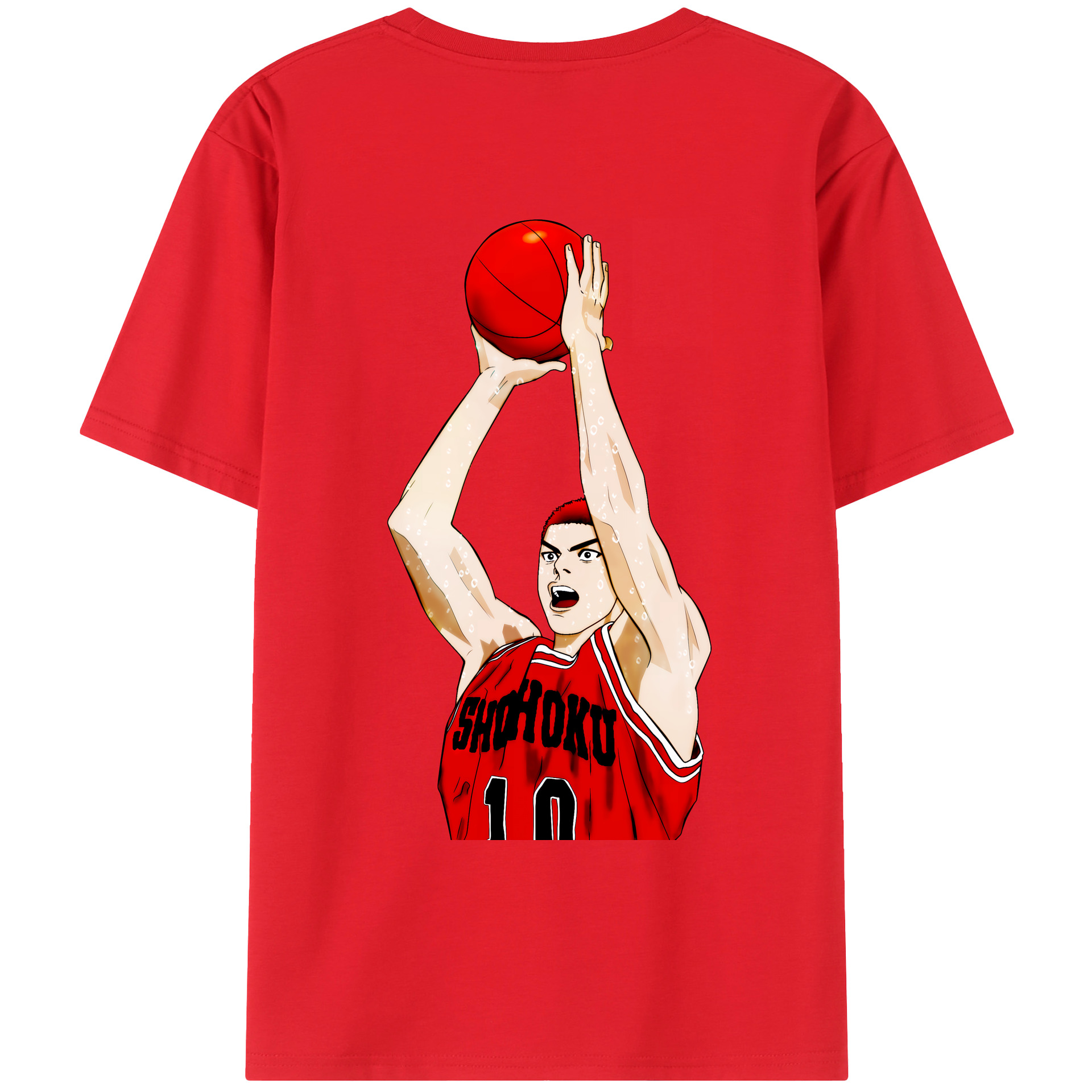 （画像用） SLAM DUNK／スラムダンク 綿100％ メンズ半袖Tシャツ（バックプリント） 通気性