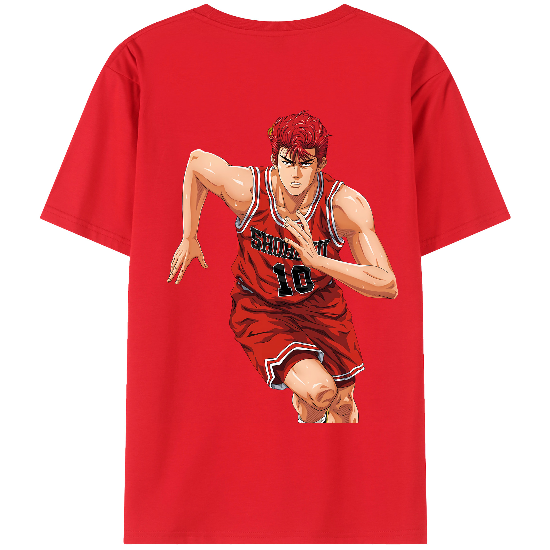 （画像用） SLAM DUNK／スラムダンク 綿100％ メンズ半袖Tシャツ（バックプリント） 通気性