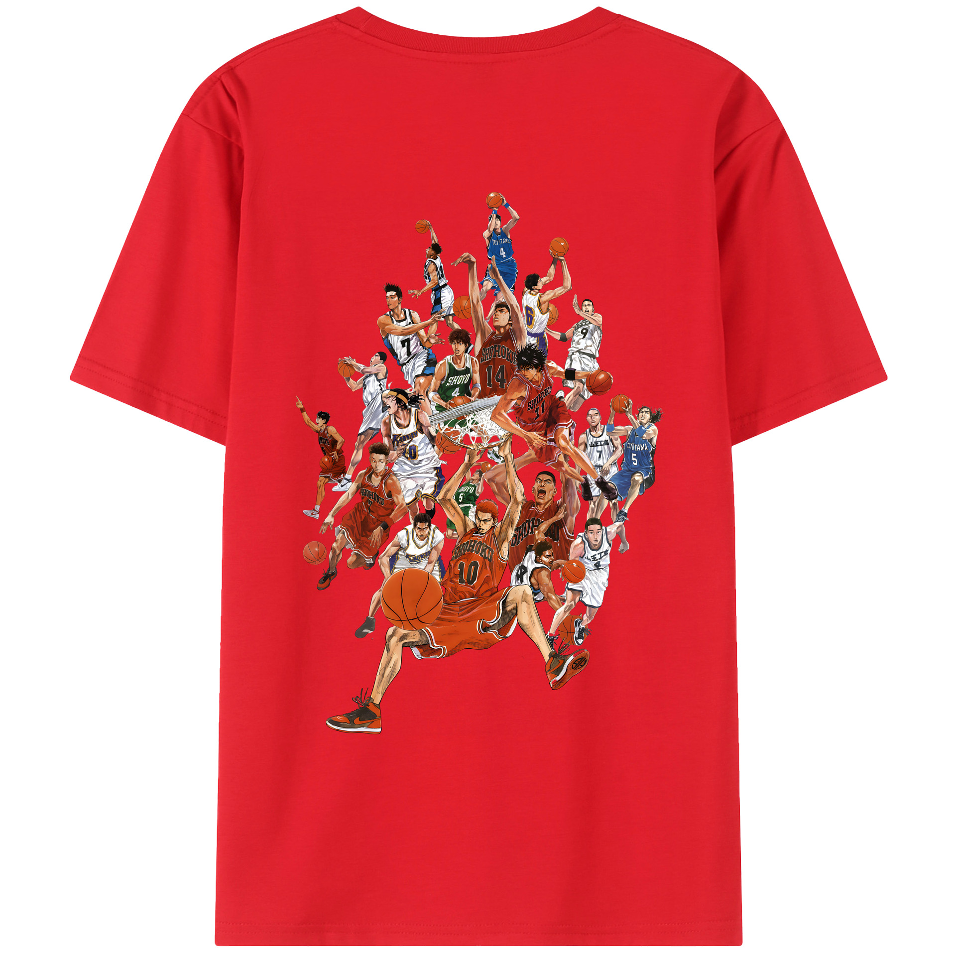 （画像用） SLAM DUNK／スラムダンク 綿100％ メンズ半袖Tシャツ（バックプリント） 通気性