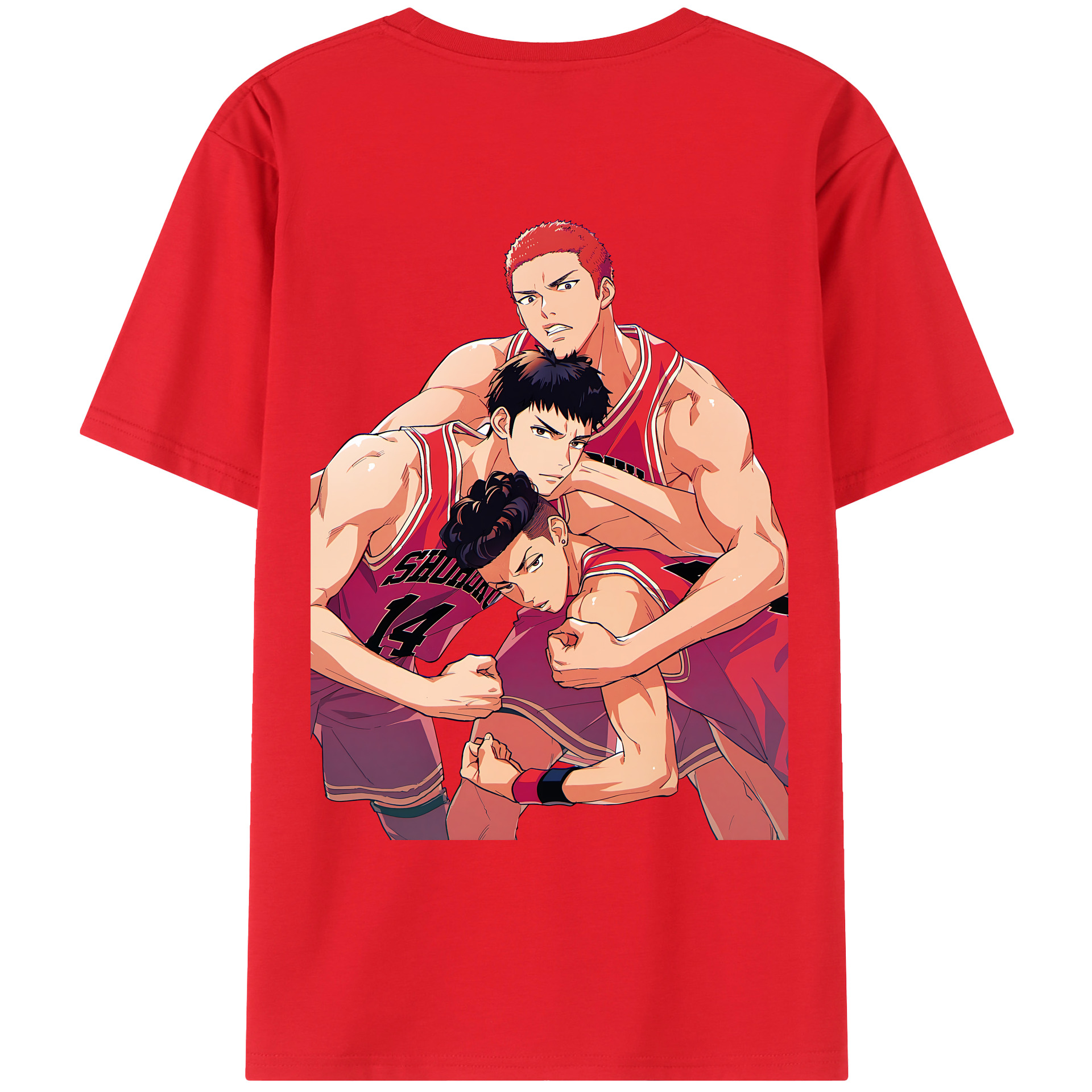 （画像用） SLAM DUNK／スラムダンク 綿100％ メンズ半袖Tシャツ（バックプリント） 通気性