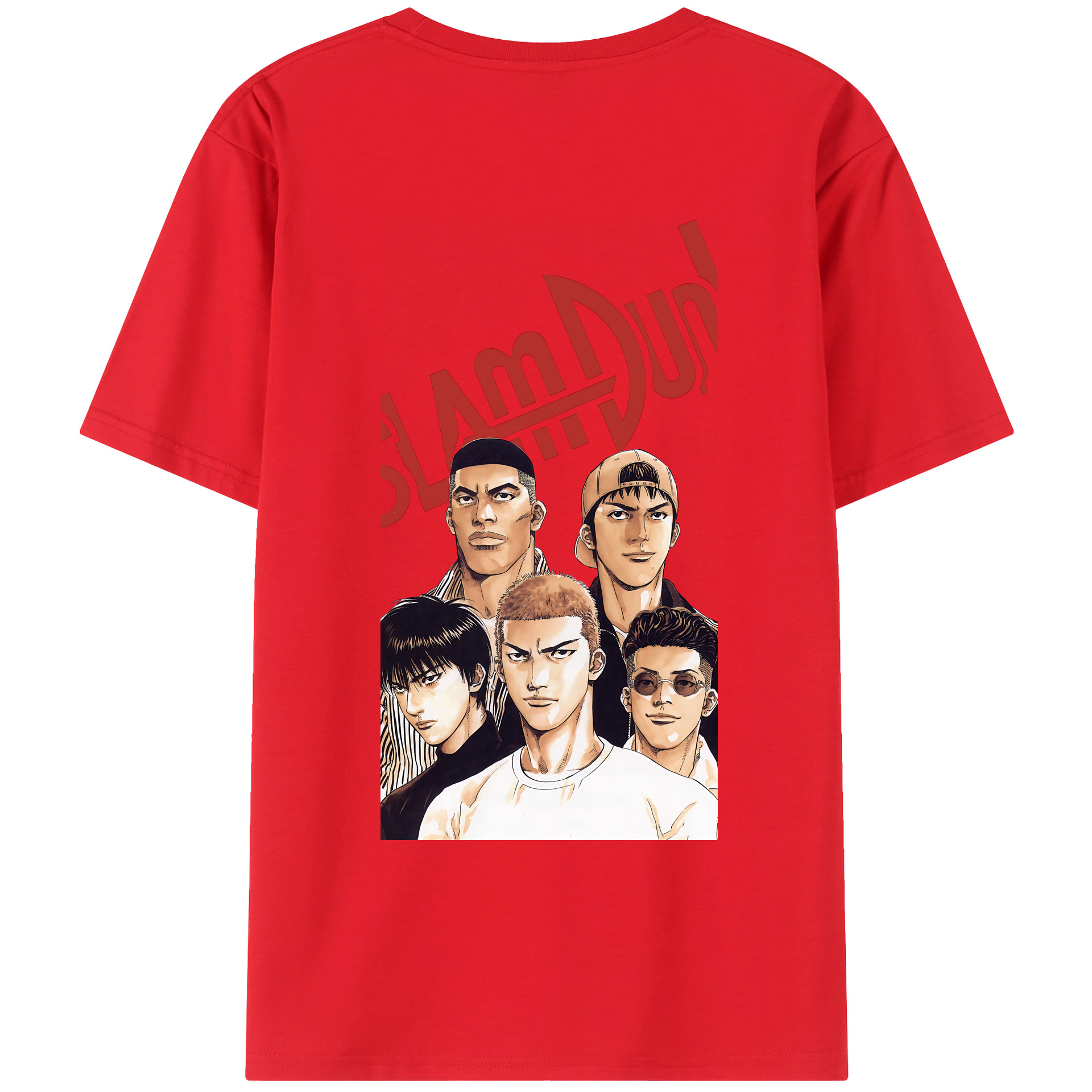 （画像用） SLAM DUNK／スラムダンク 綿100％ メンズ半袖Tシャツ（バックプリント） 通気性