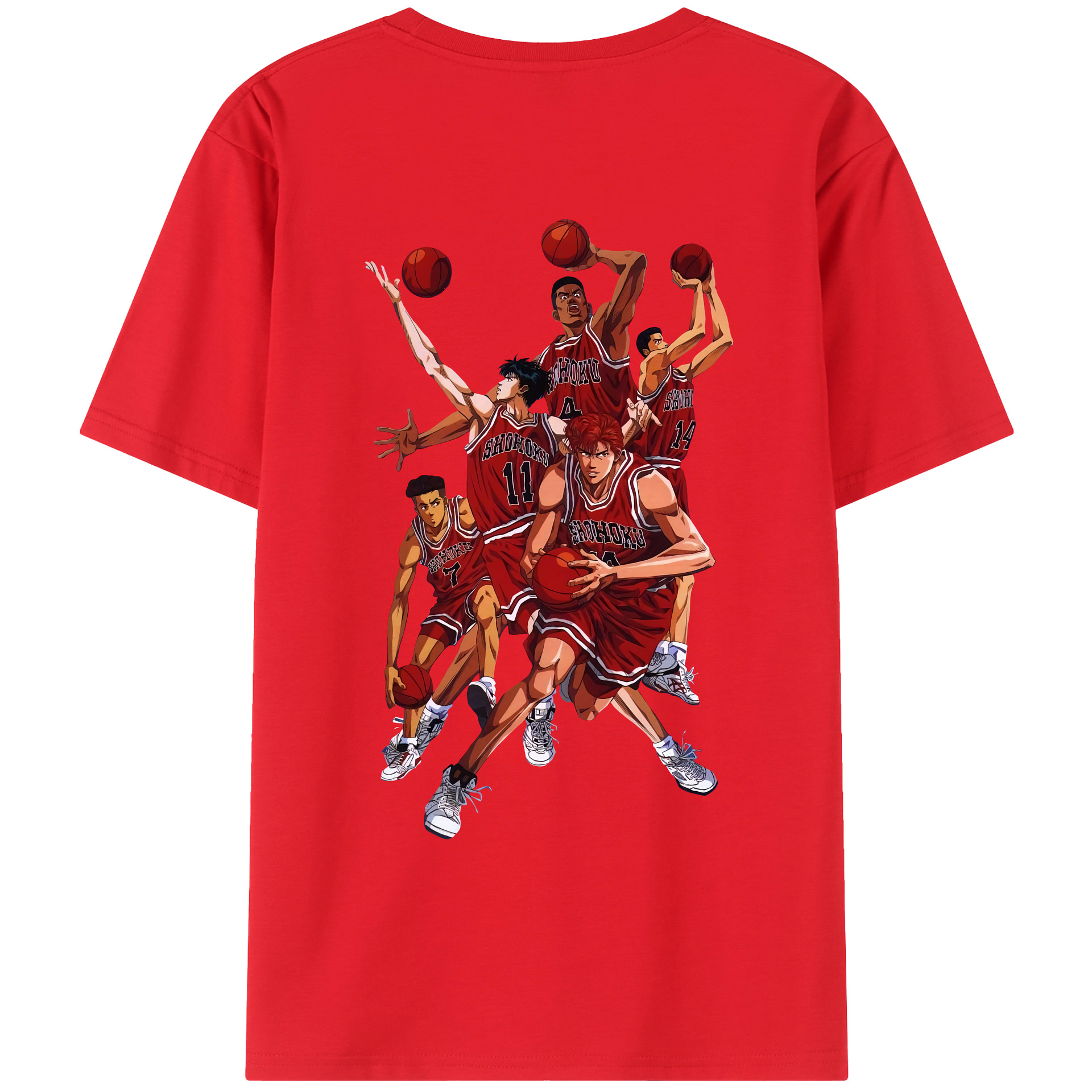 （画像用） SLAM DUNK／スラムダンク 綿100％ メンズ半袖Tシャツ（バックプリント） 通気性