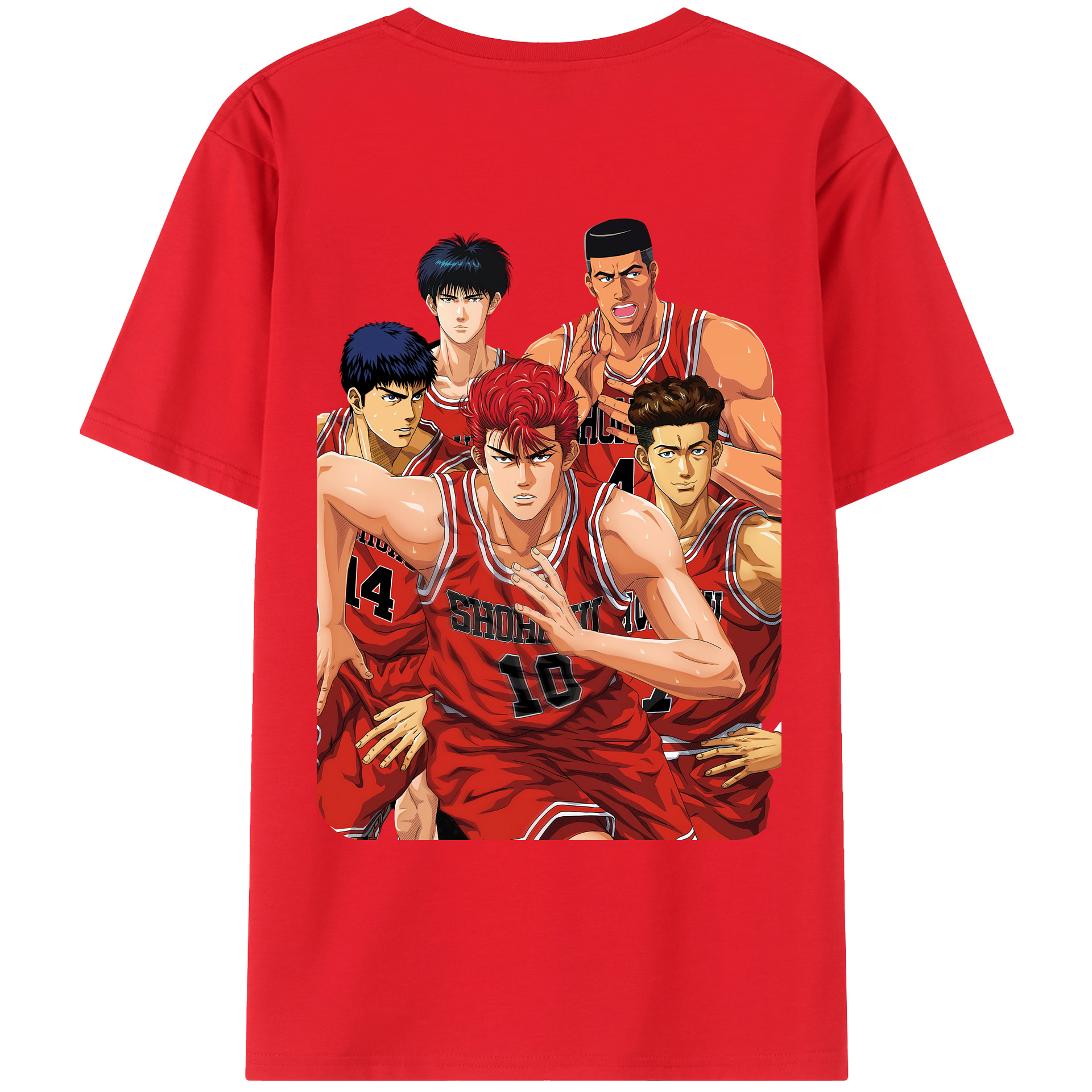 （画像用） SLAM DUNK／スラムダンク 綿100％ メンズ半袖Tシャツ（バックプリント） 通気性