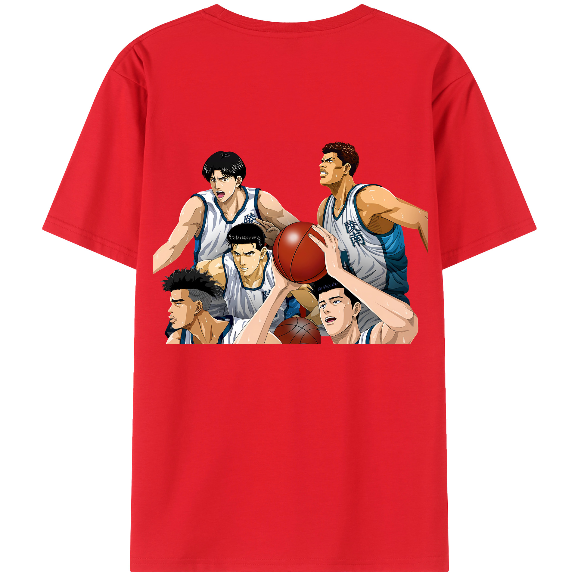 （画像用） SLAM DUNK／スラムダンク 綿100％ メンズ半袖Tシャツ（バックプリント） 通気性