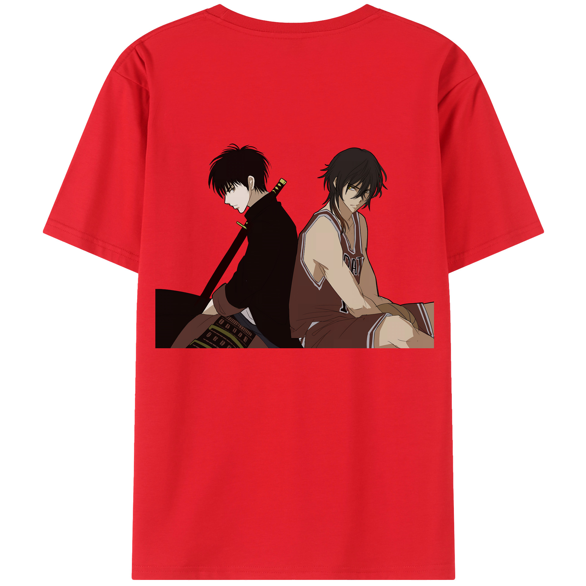 （画像用） SLAM DUNK／スラムダンク 綿100％ メンズ半袖Tシャツ（バックプリント） 通気性