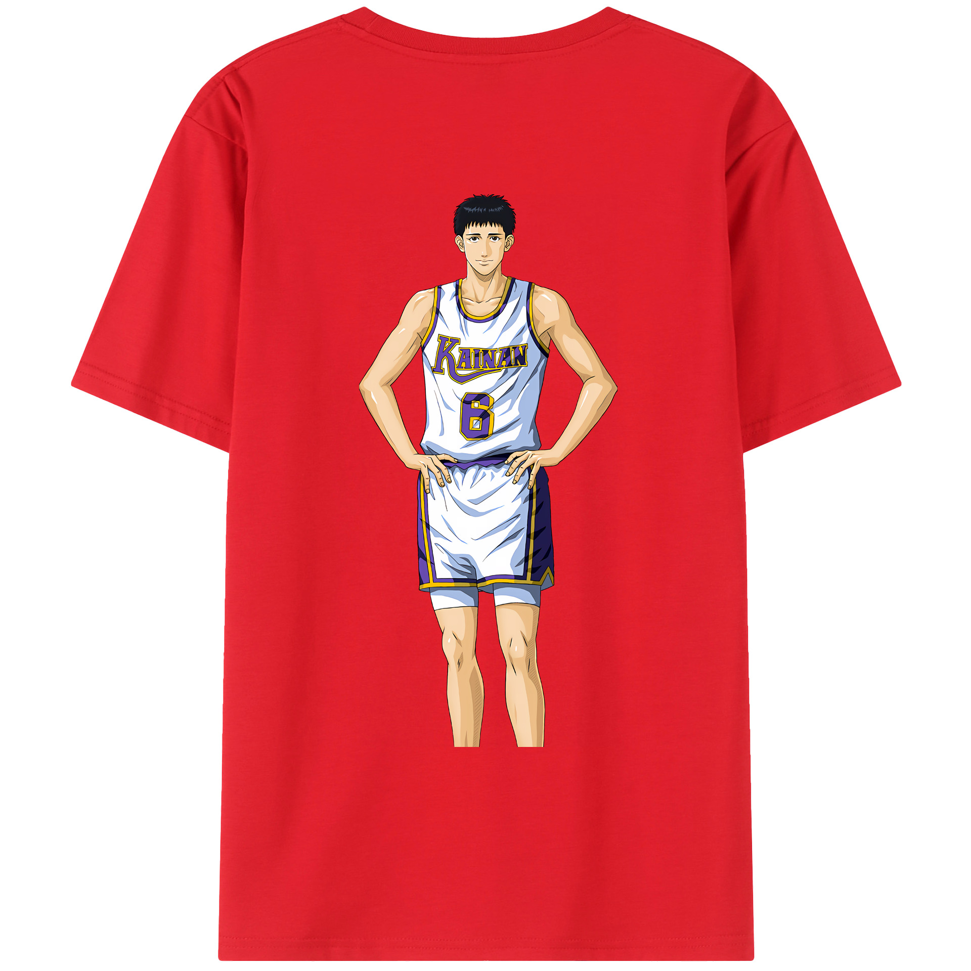 （画像用） SLAM DUNK／スラムダンク 綿100％ メンズ半袖Tシャツ（バックプリント） 通気性