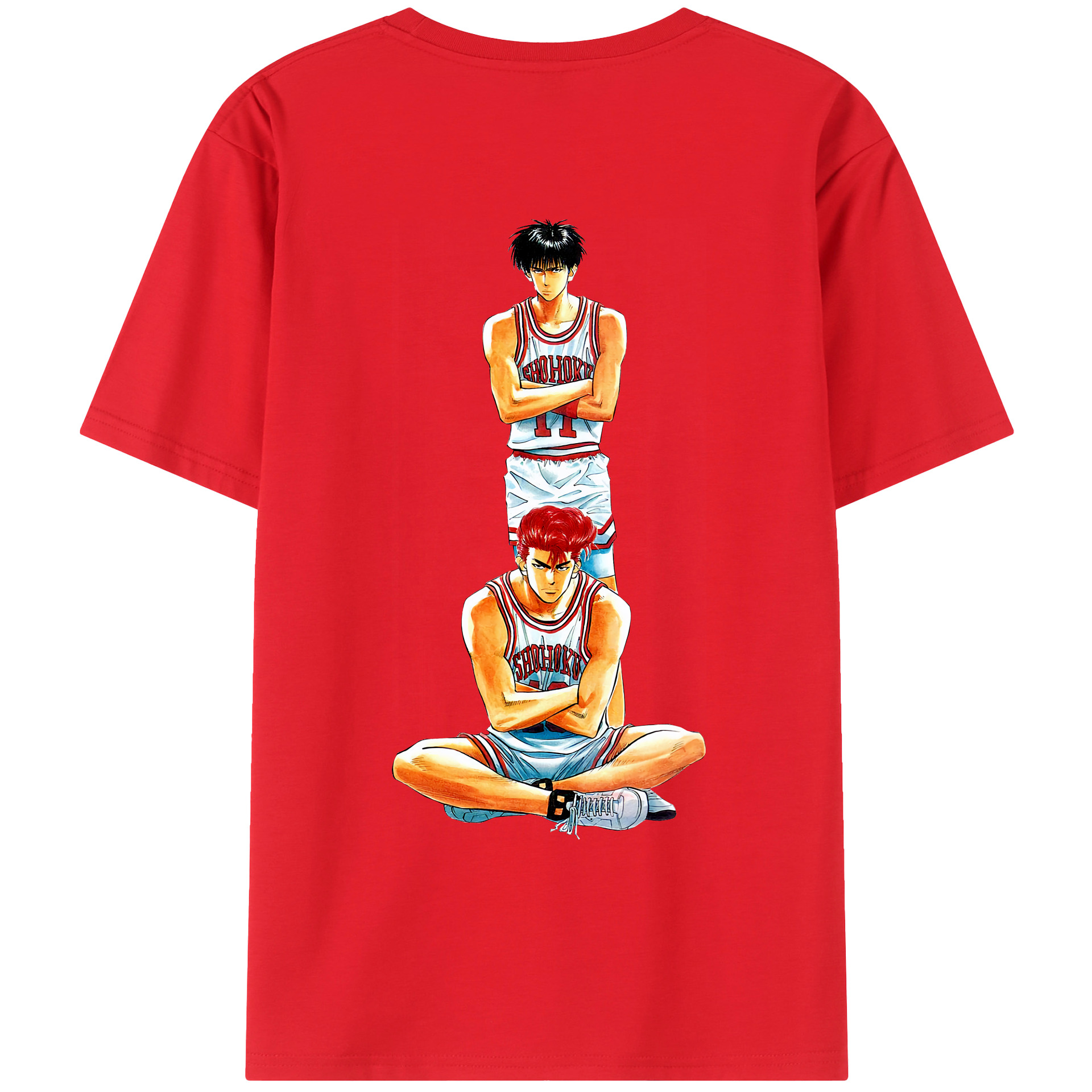 （画像用） SLAM DUNK／スラムダンク 綿100％ メンズ半袖Tシャツ（バックプリント） 通気性