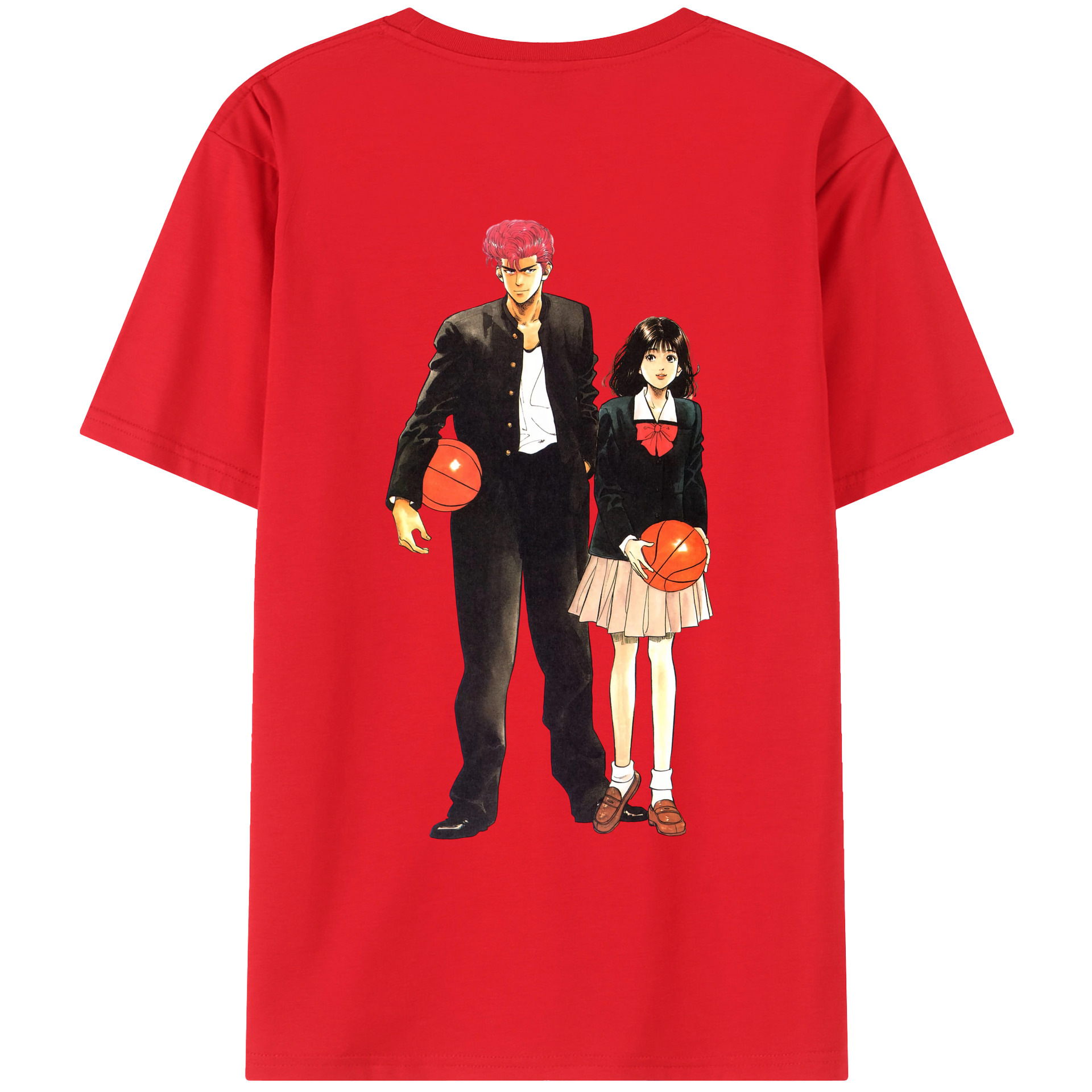 （画像用） SLAM DUNK／スラムダンク 綿100％ メンズ半袖Tシャツ（バックプリント） 通気性