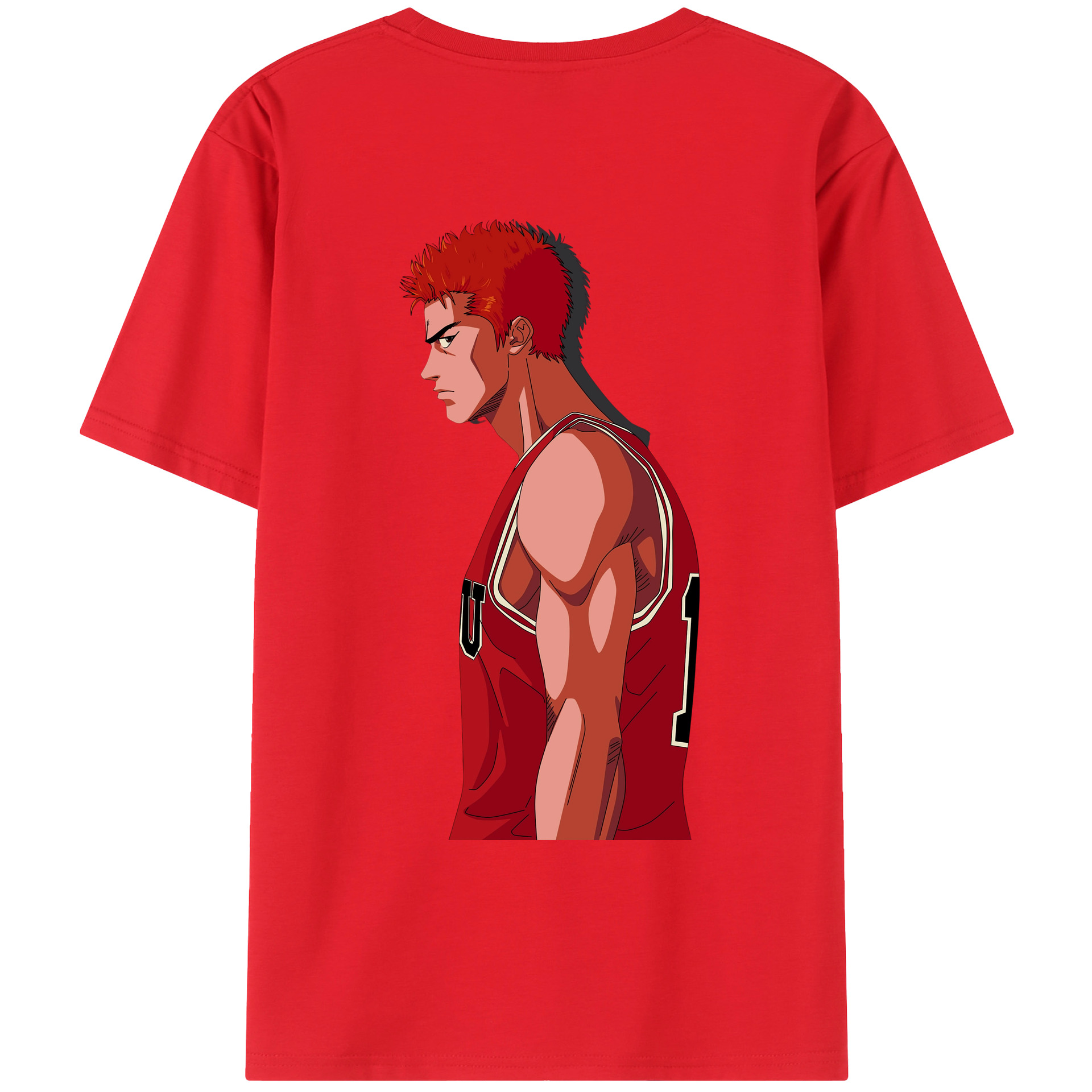 （画像用） SLAM DUNK／スラムダンク 綿100％ メンズ半袖Tシャツ（バックプリント） 通気性