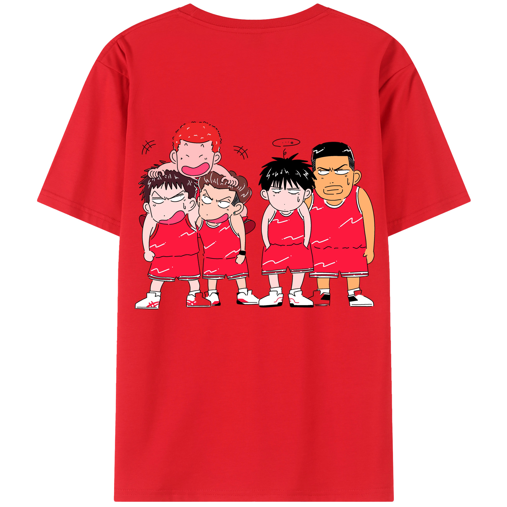 （画像用） SLAM DUNK／スラムダンク 綿100％ メンズ半袖Tシャツ（バックプリント） 通気性